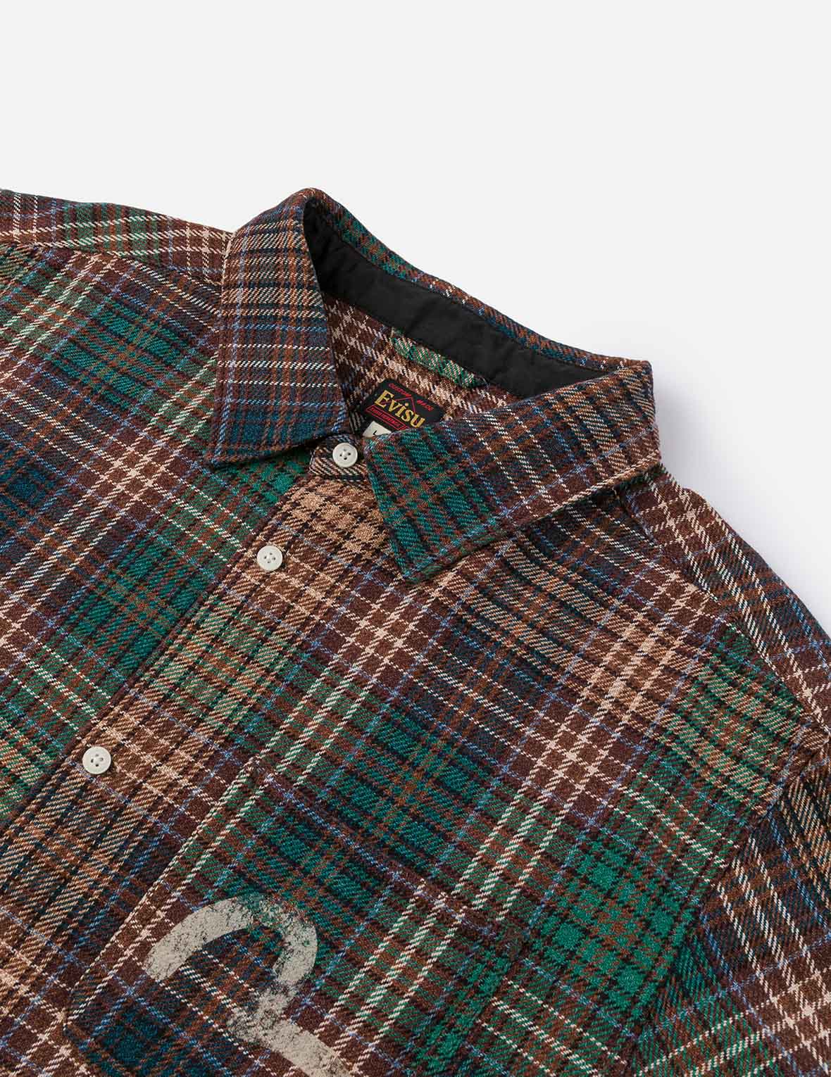 Seagull Print Regular Fit Flannel Check Shirt - Image 16