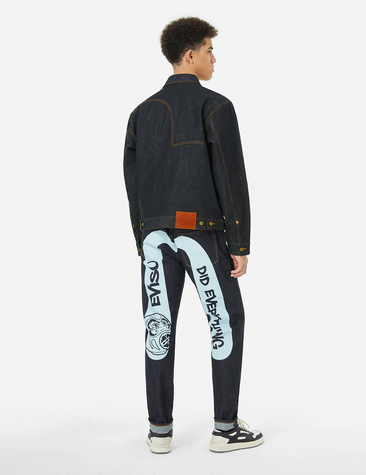 Seagull Print Relax Fit Denim Jacket - Image 4