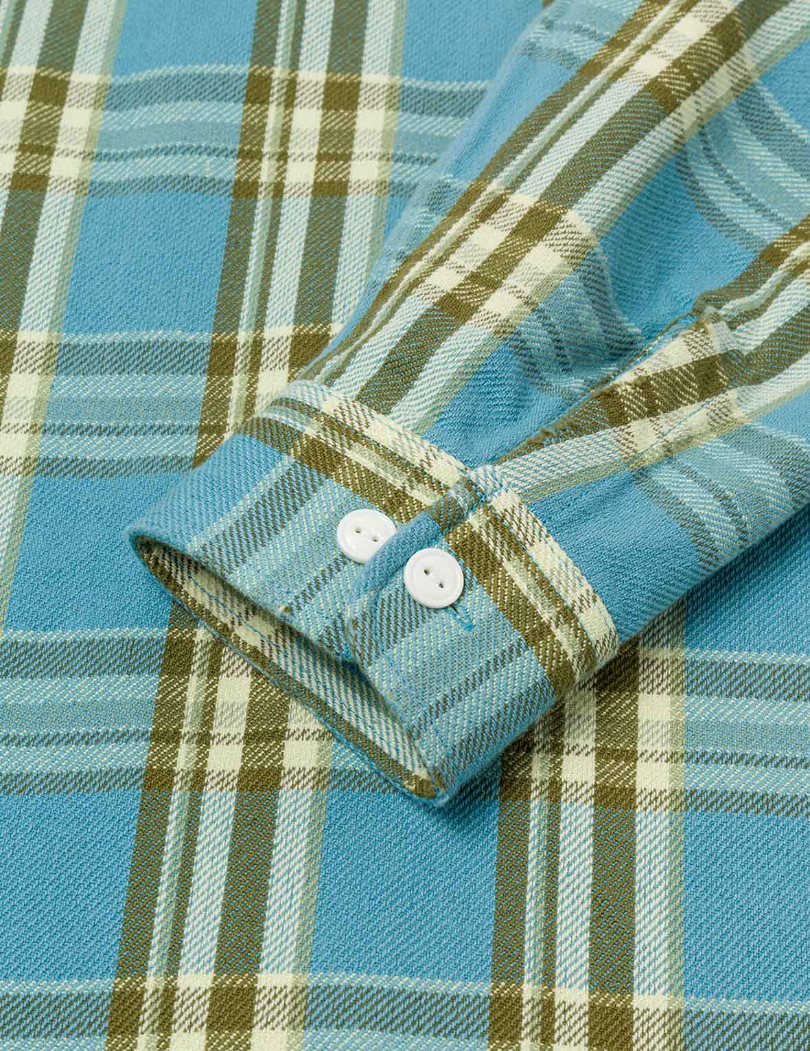 Seagull Print Relax Fit Plaid Flannel Shirt - Image 14