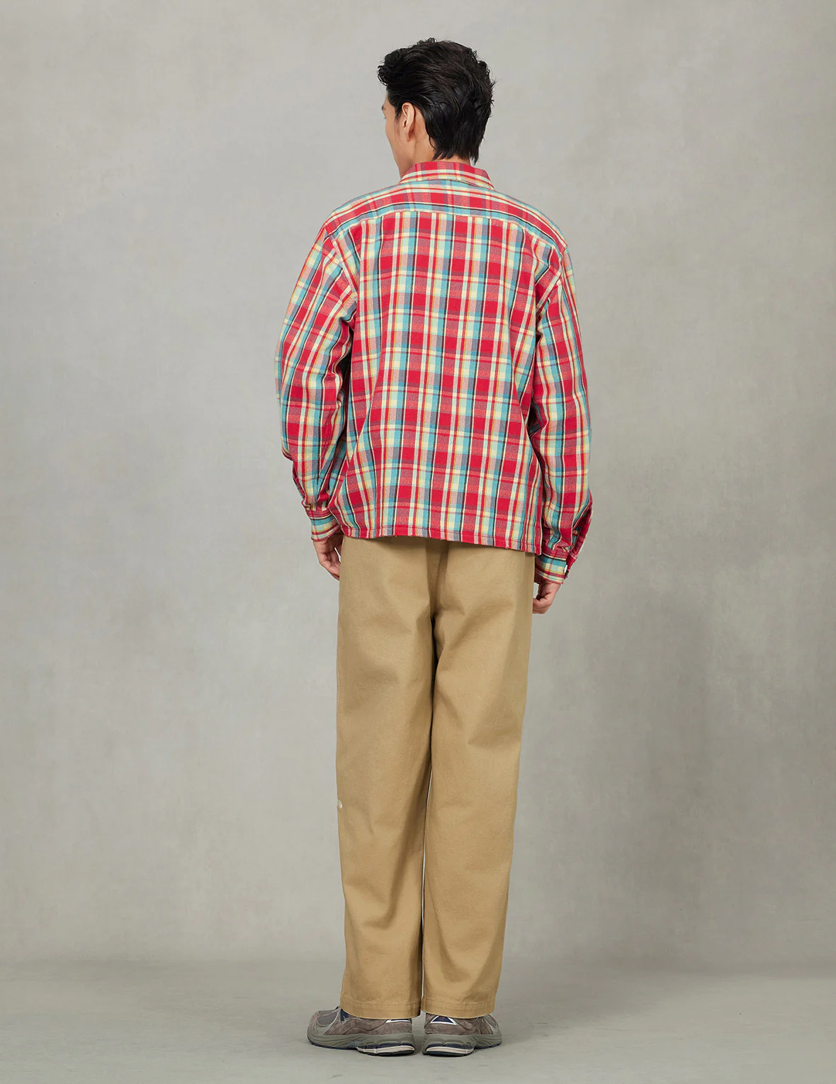 Seagull Print Relax Fit Plaid Flannel Shirt - Image 16