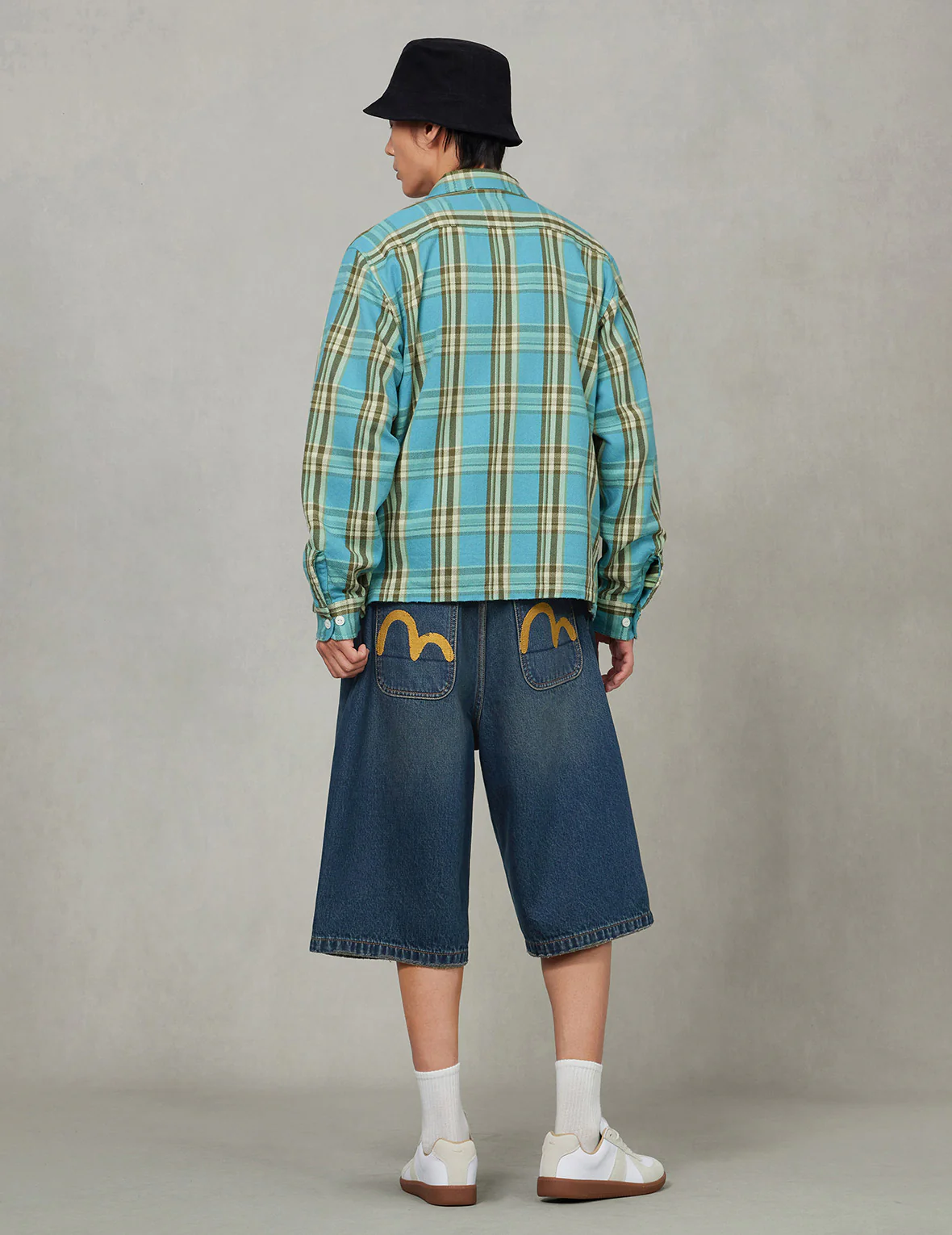 Seagull Print Relax Fit Plaid Flannel Shirt - Image 18