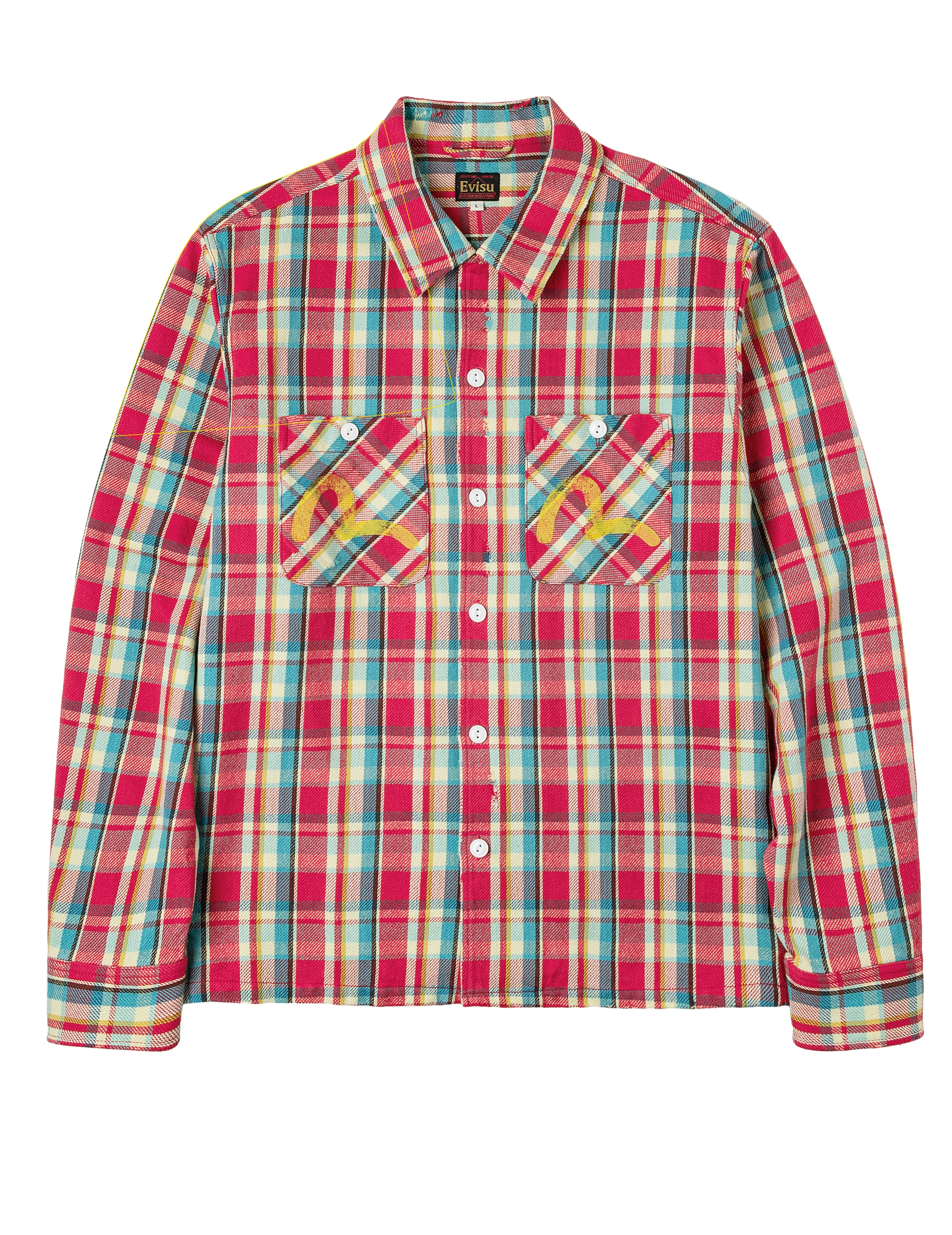 Seagull Print Relax Fit Plaid Flannel Shirt - Image 19