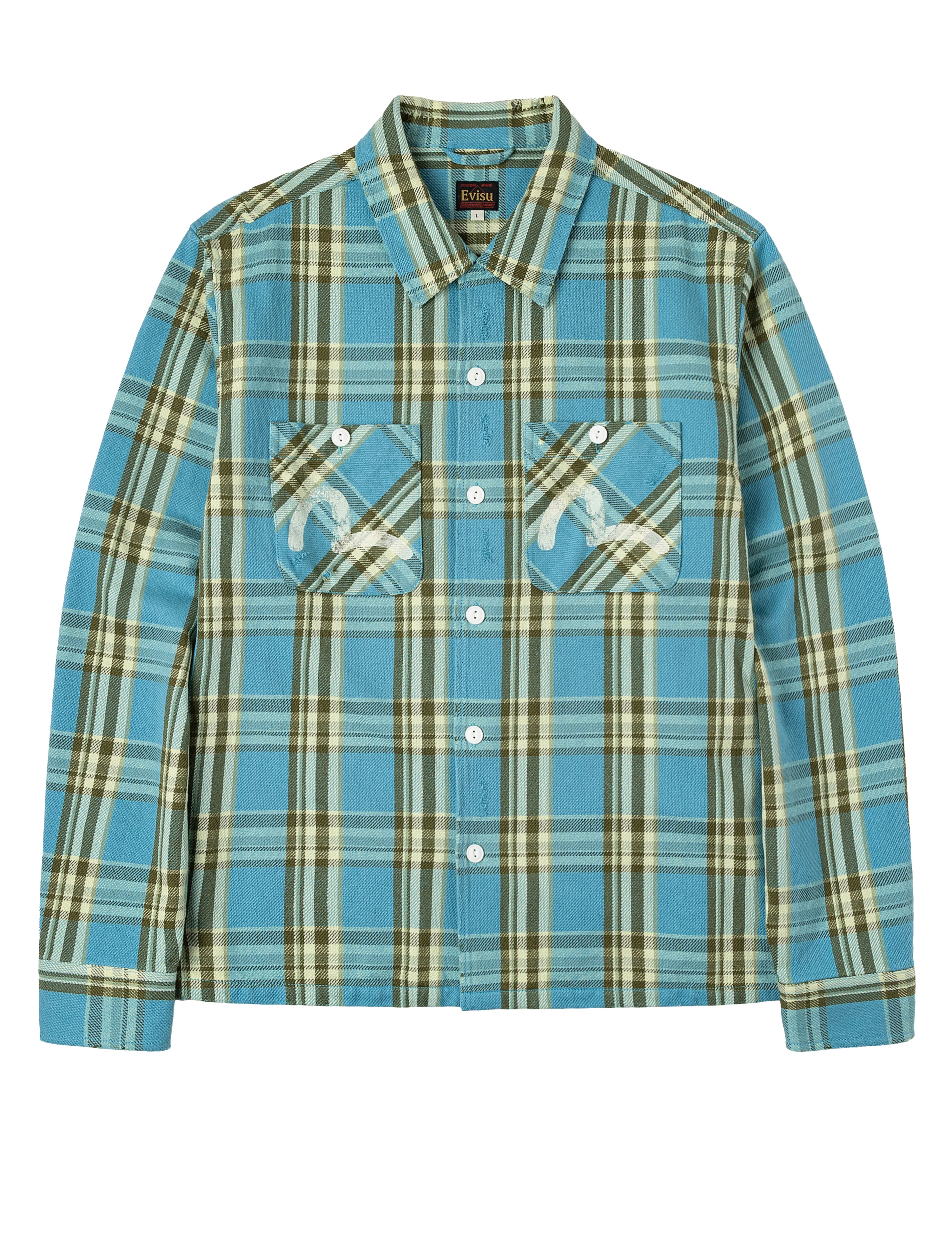 Seagull Print Relax Fit Plaid Flannel Shirt - Image 20