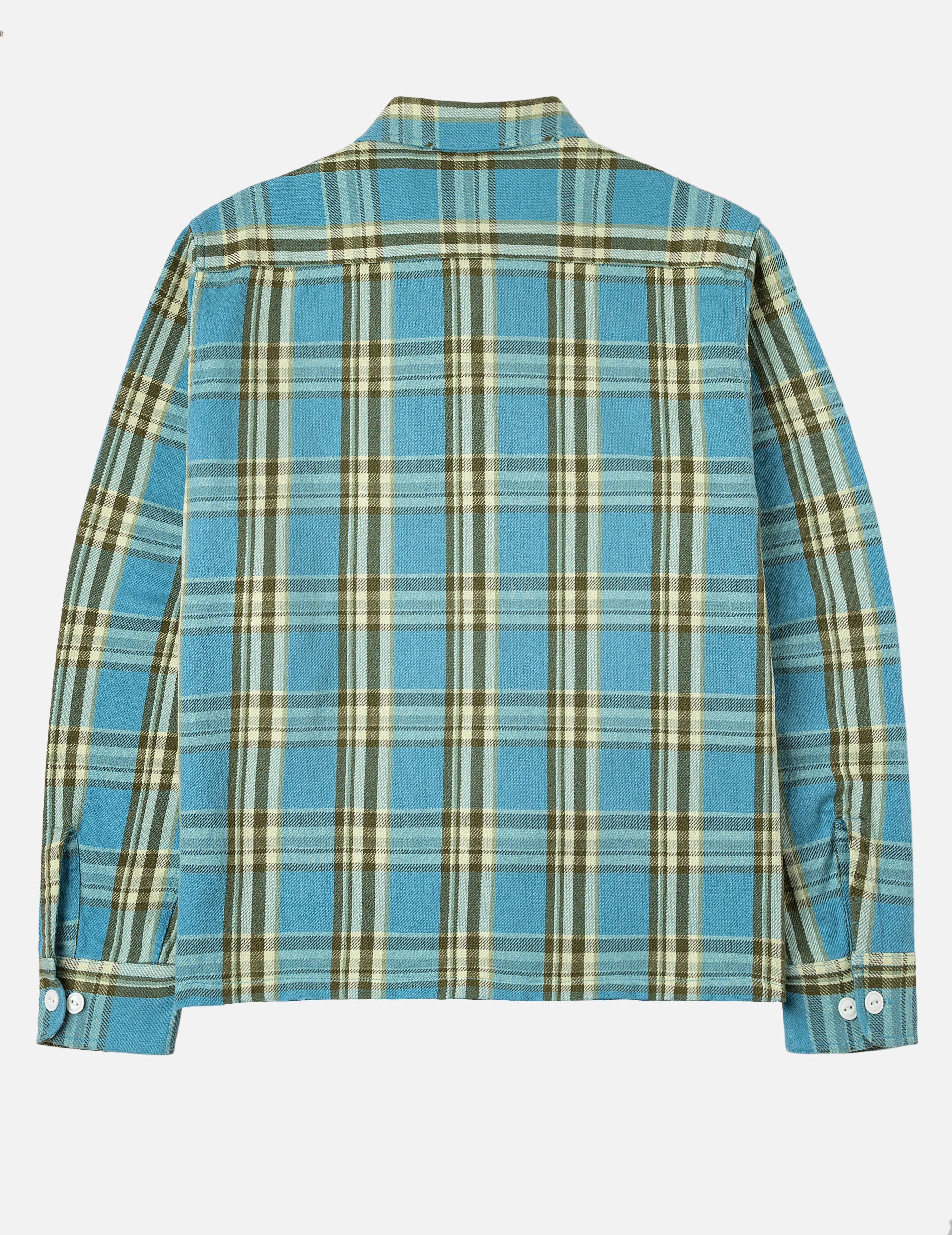 Seagull Print Relax Fit Plaid Flannel Shirt - Image 4