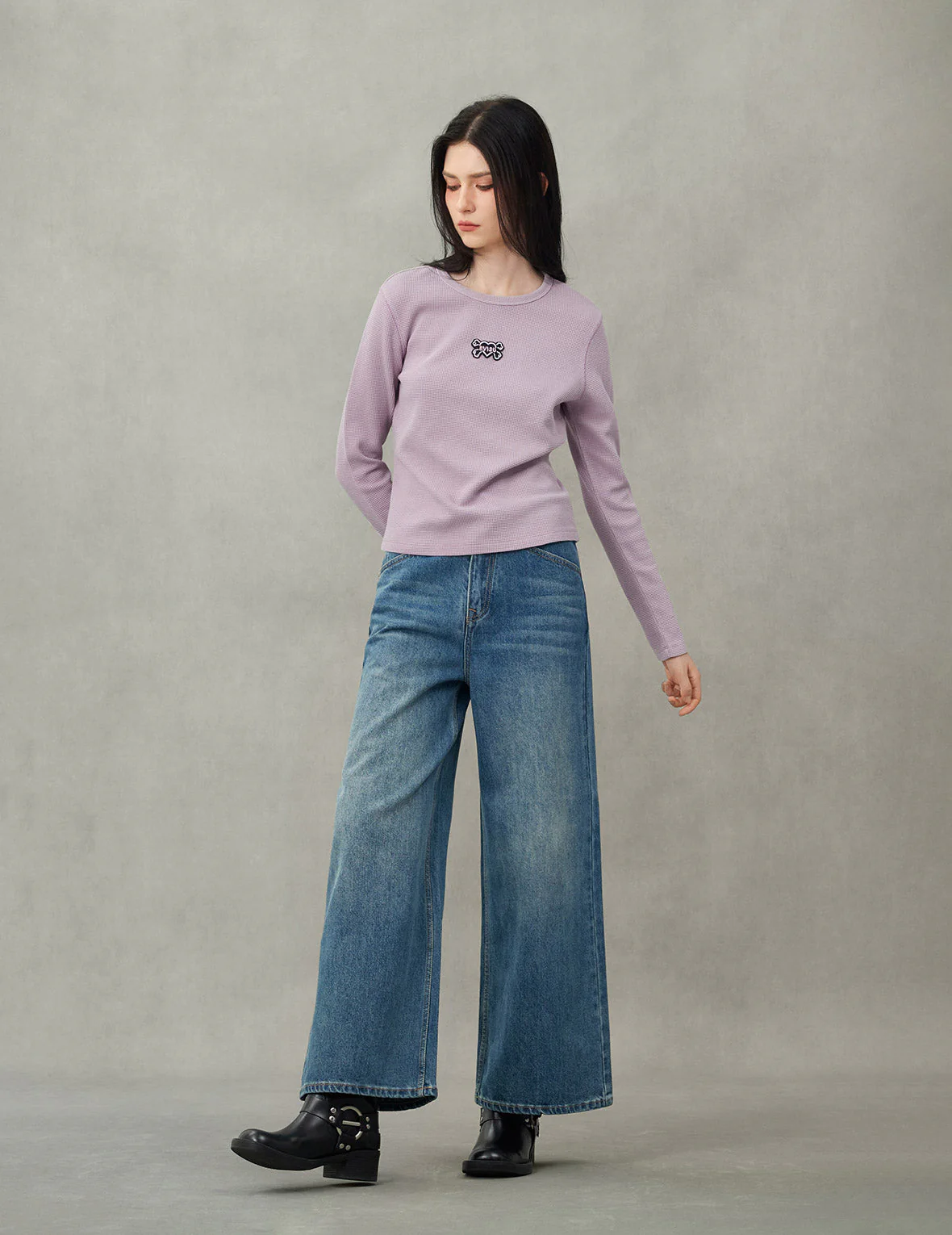 Seagull Print Wide-Leg Jeans - Image 5