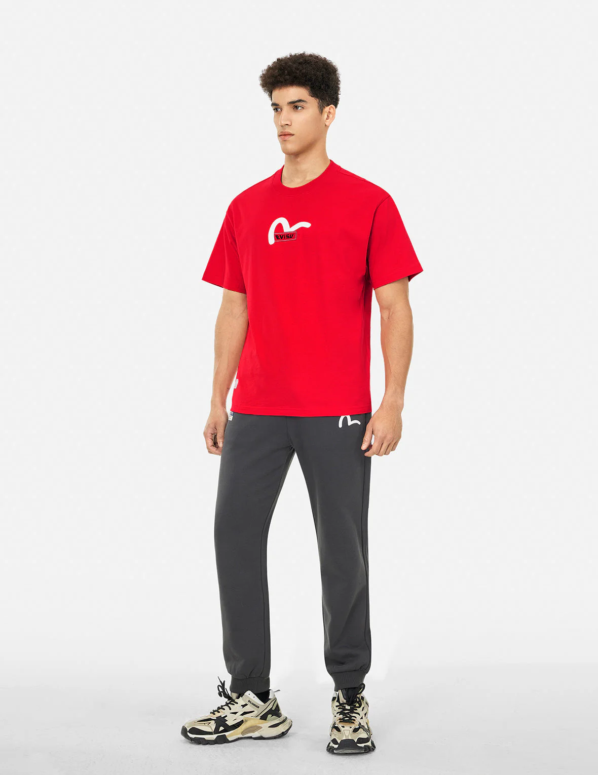 Seagull Print with Logo Embroidery Relax Fit T-Shirt - Image 3