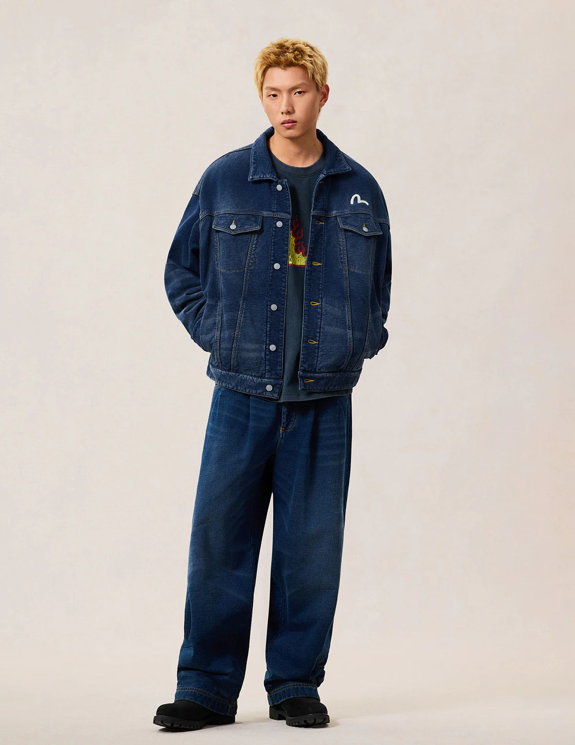 Washed Type 1 Denim Patchwork Jacket - Image 7