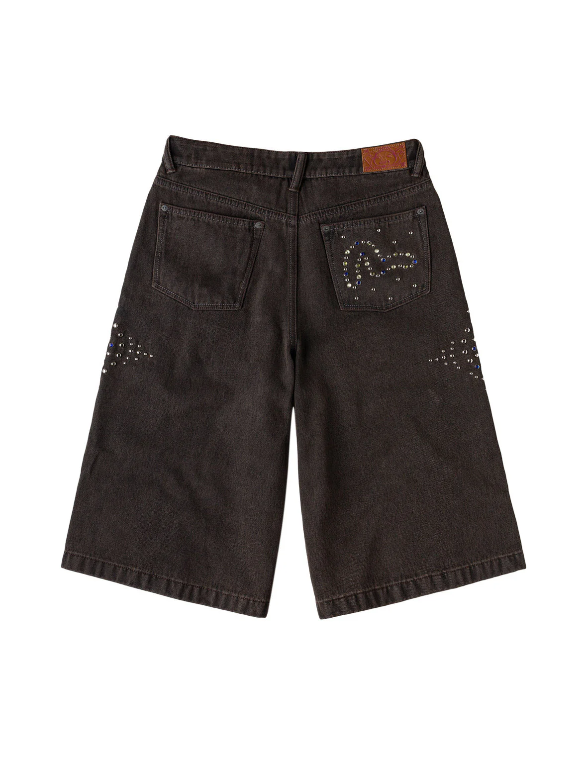 Graphic Rhinestones Denim Shorts - Image 13