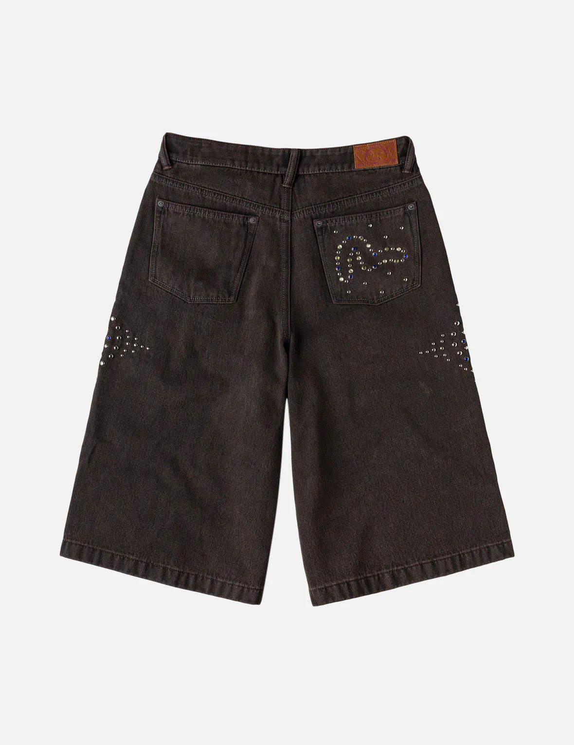 Graphic Rhinestones Denim Shorts - Image 3