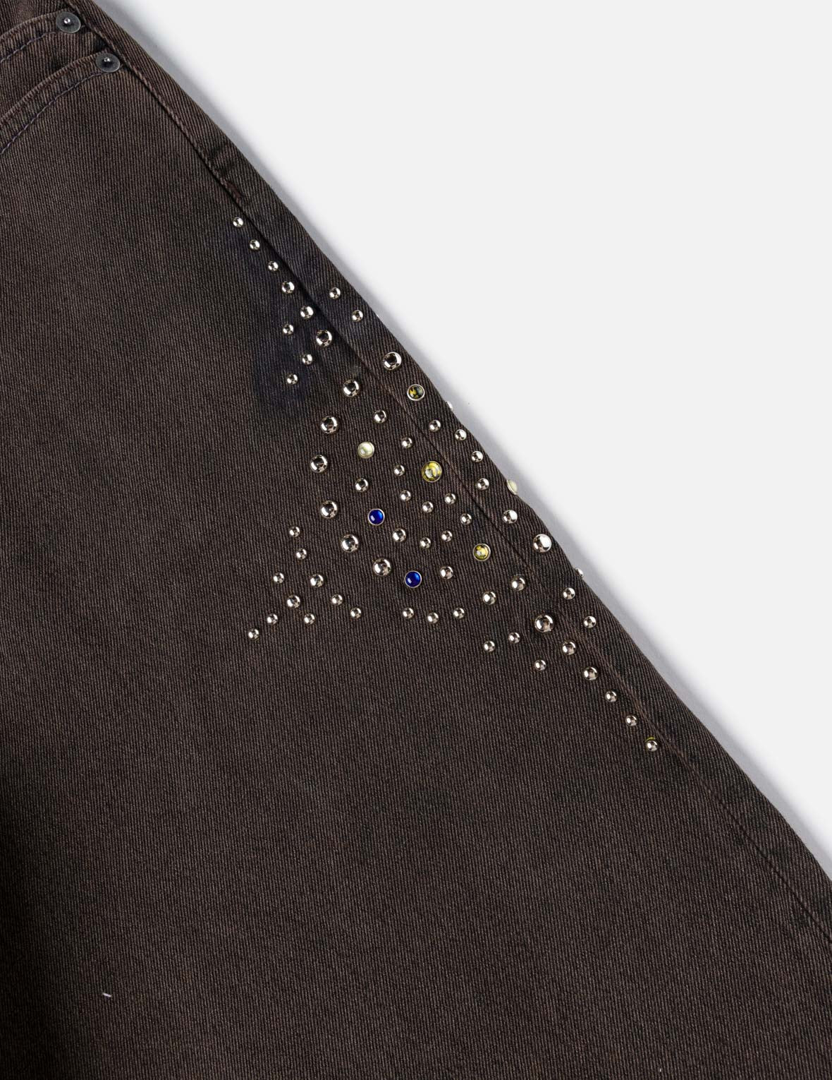 Graphic Rhinestones Denim Shorts - Image 6