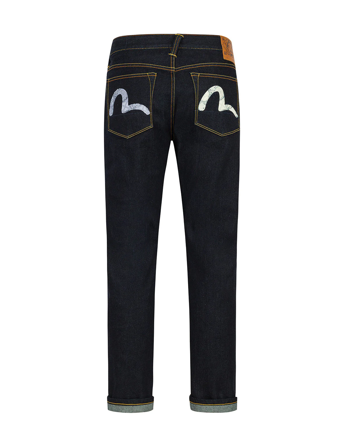Seagull with Kamon Print Pockets Taper Fit Jeans #2017 - Image 11