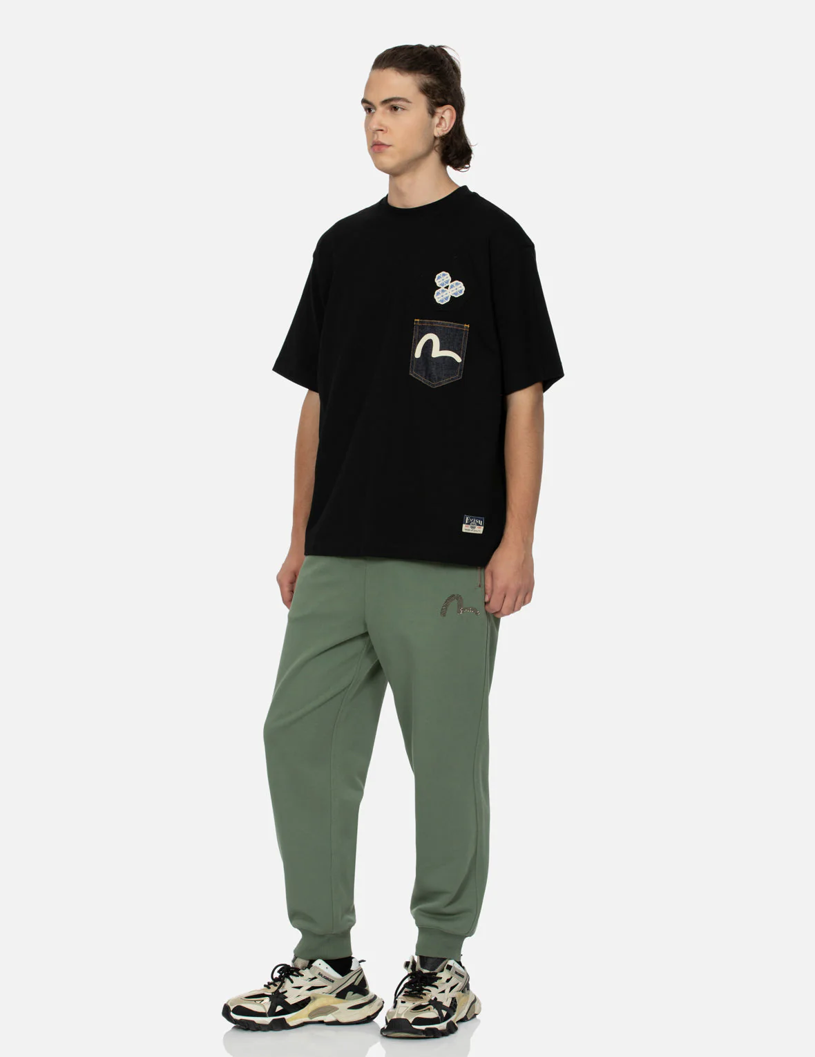 Seagull-print Denim Pocket Relax Fit T-Shirt - Image 3