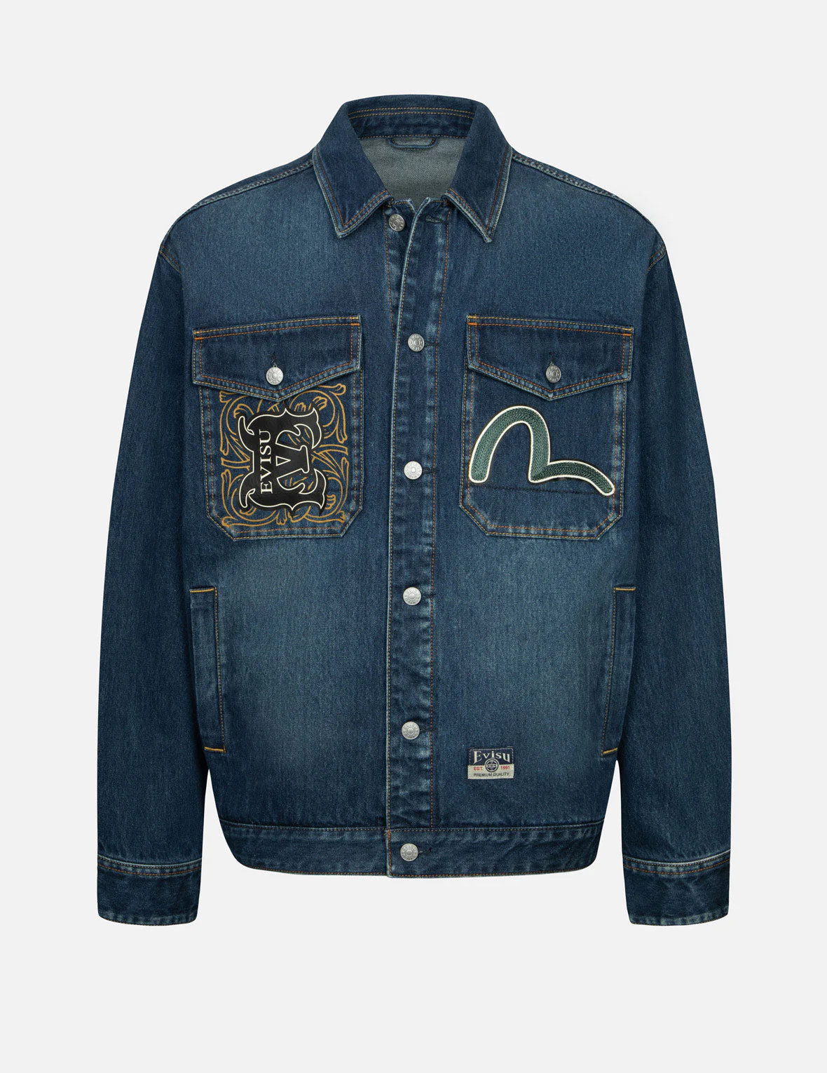 Sheridan Daicock Print and Seagull Embroidery Regular Fit Denim Shirt Jacket - Image 2