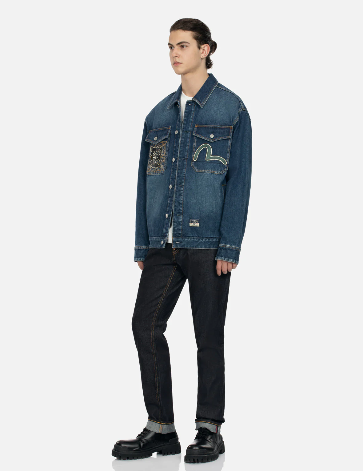 Sheridan Daicock Print and Seagull Embroidery Regular Fit Denim Shirt Jacket - Image 4