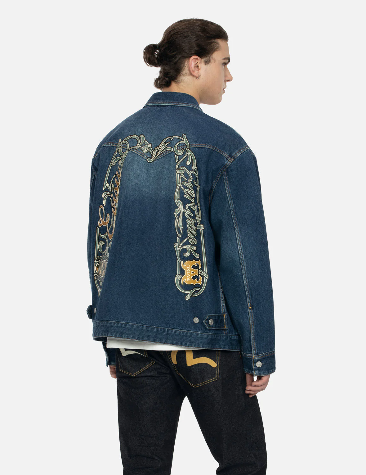 Sheridan Daicock Print and Seagull Embroidery Regular Fit Denim Shirt Jacket - Image 5