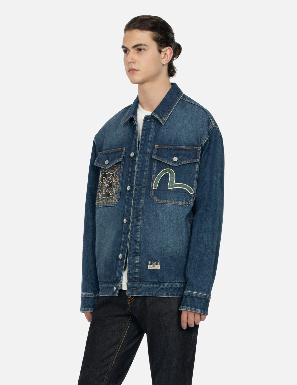 Sheridan Daicock Print and Seagull Embroidery Regular Fit Denim Shirt Jacket - Image 6