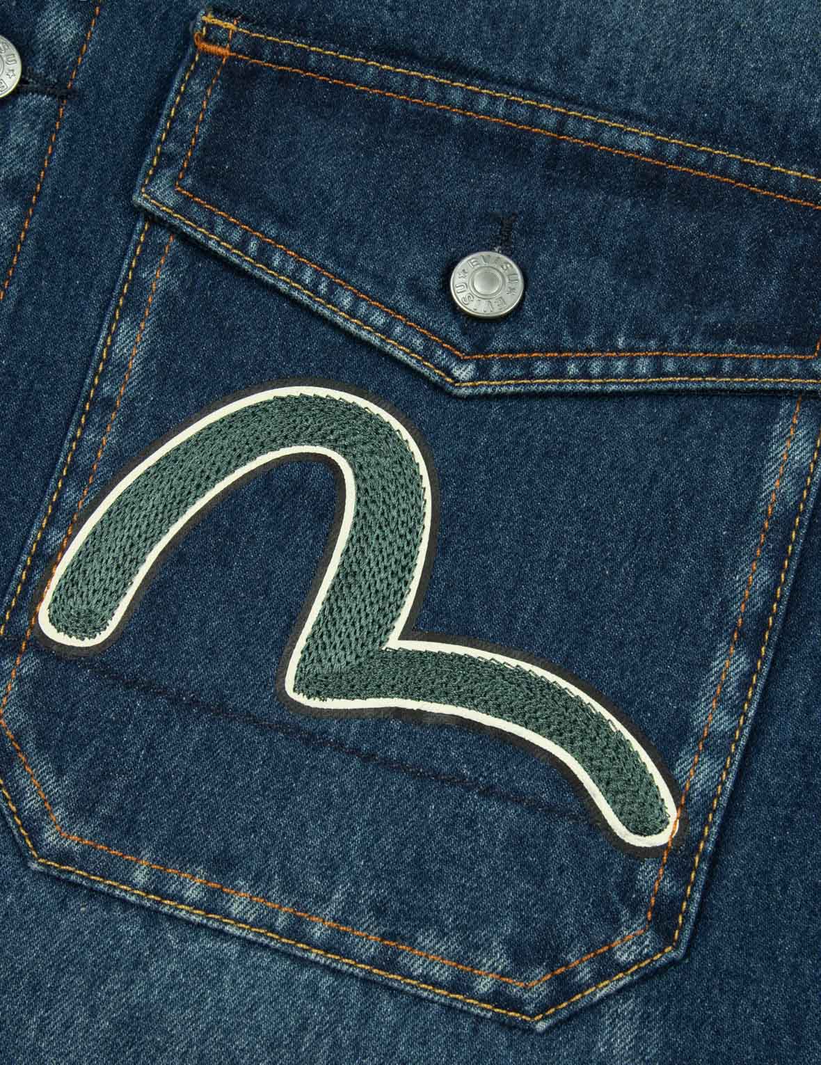Sheridan Daicock Print and Seagull Embroidery Regular Fit Denim Shirt Jacket - Image 7
