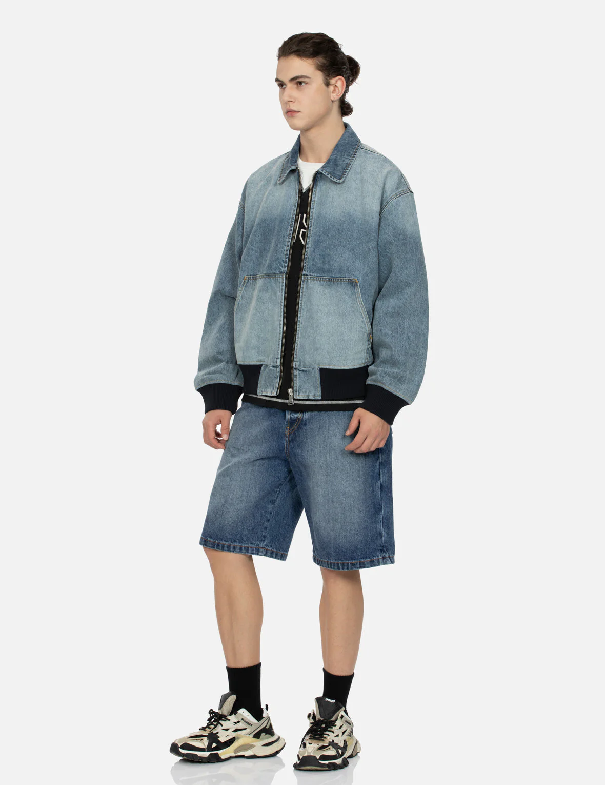 Sherpa Daicock Straight Fit Denim Shorts - Image 4