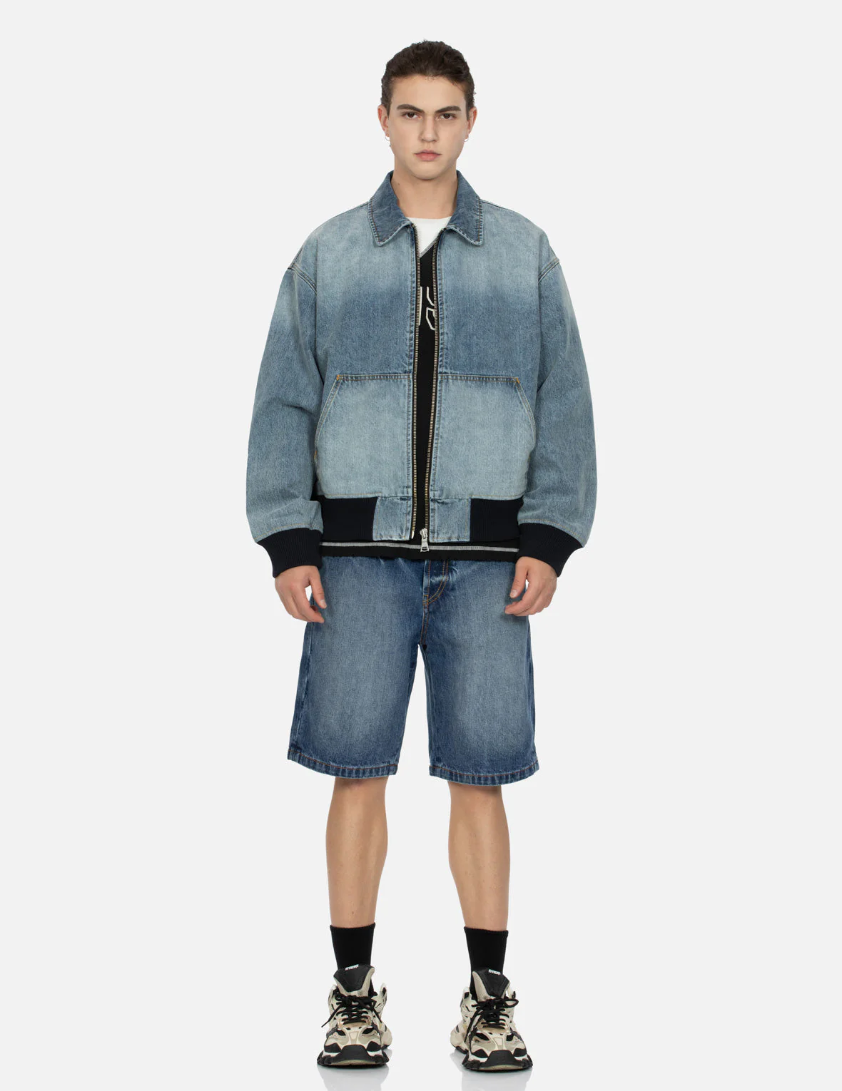 Sherpa Daicock Straight Fit Denim Shorts - Image 6