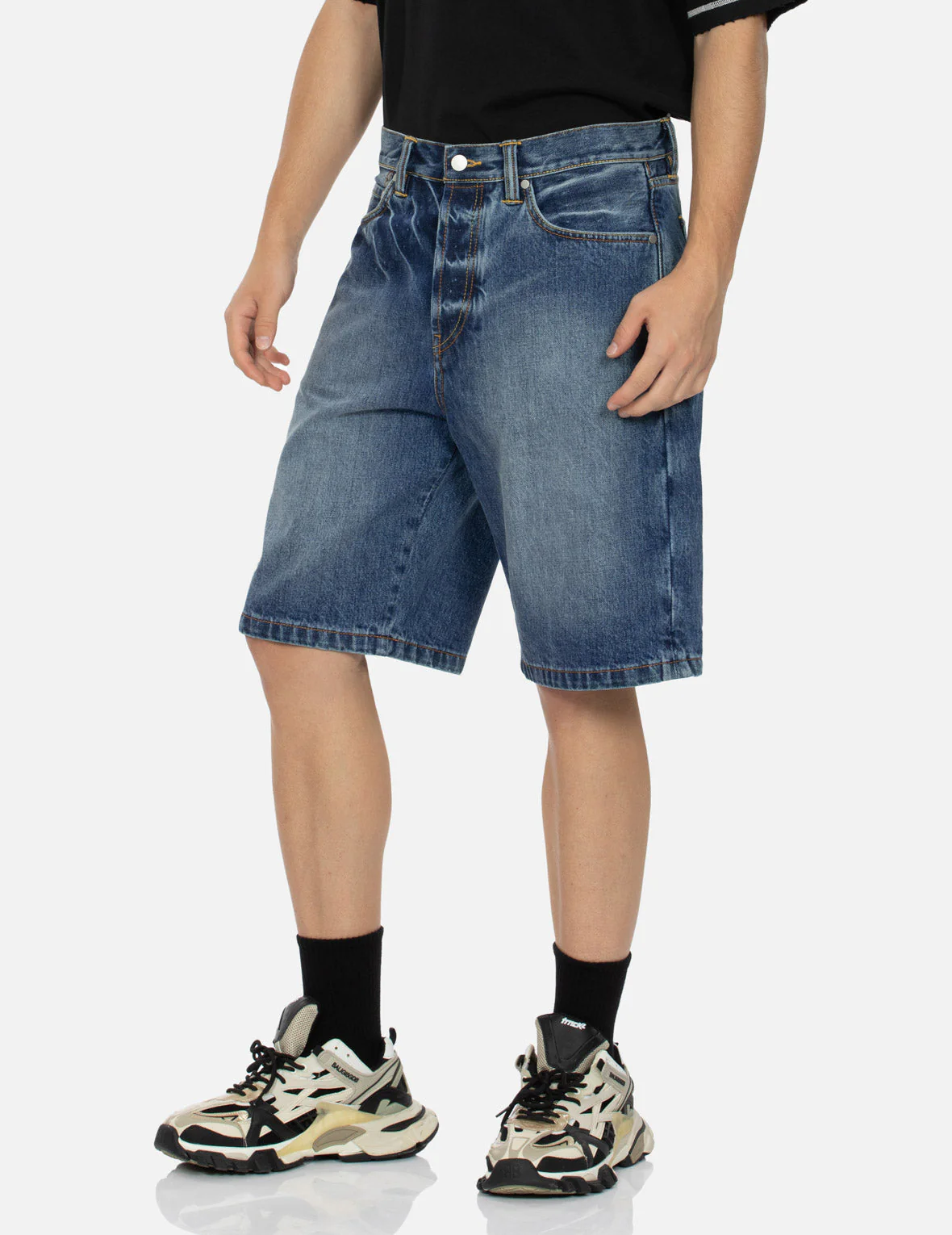 Sherpa Daicock Straight Fit Denim Shorts - Image 8