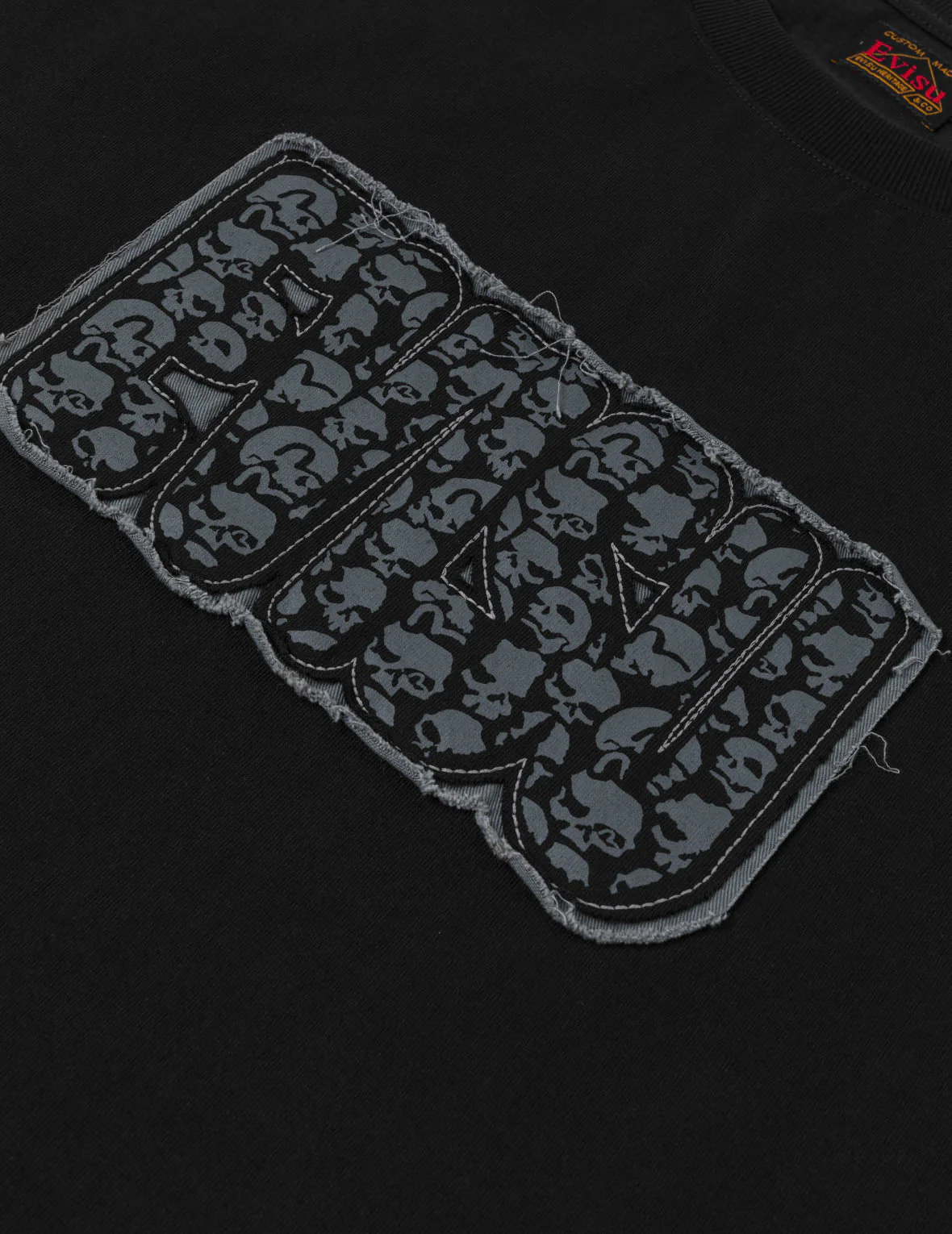Skull Evisu Logo Distressed Tee - Image 5