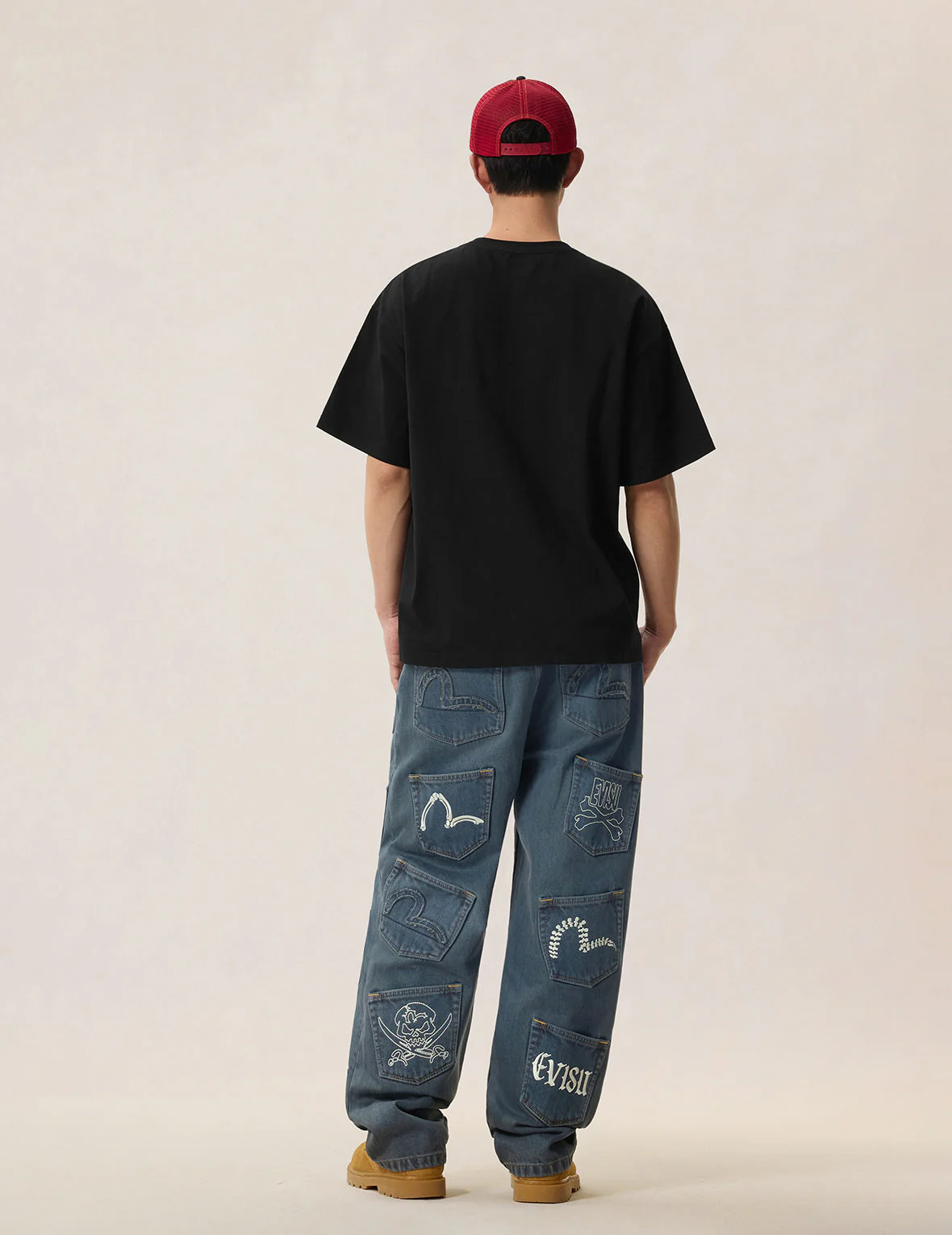 Skull Evisu Logo Distressed Tee - Image 8