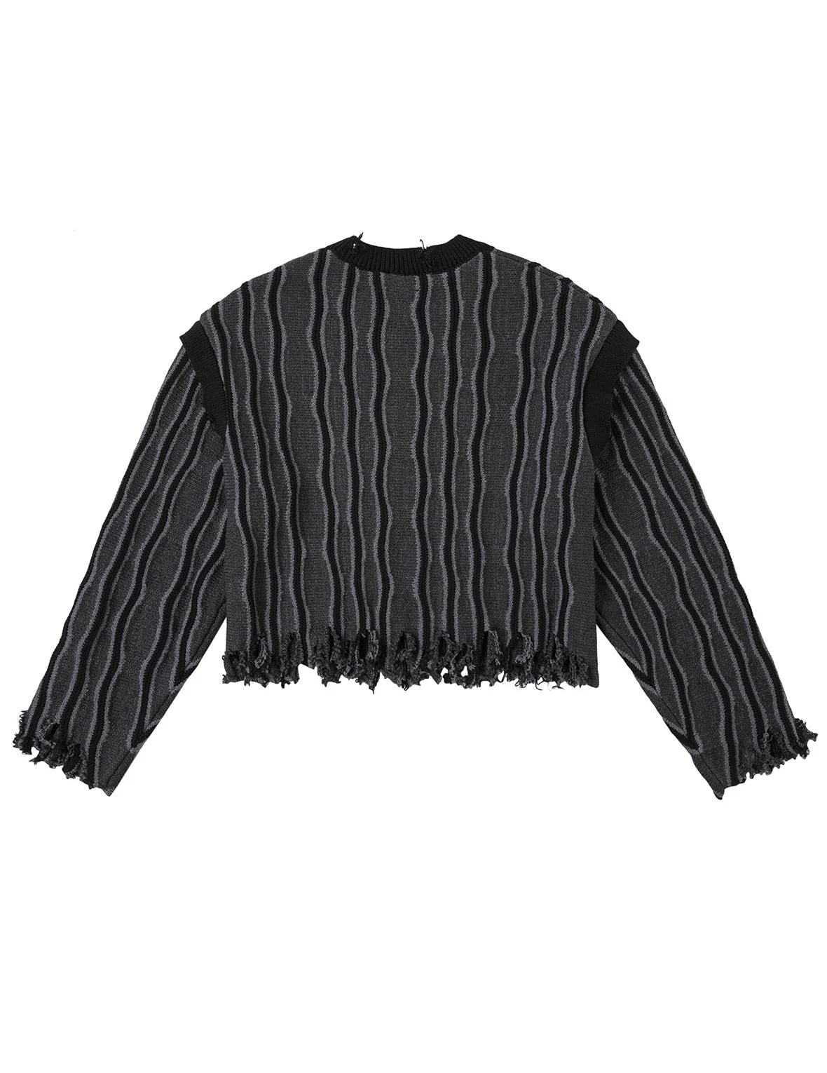 Skull Heart Appliqué Embroidery Fashion Fit Knitted Sweatshirt - Image 2