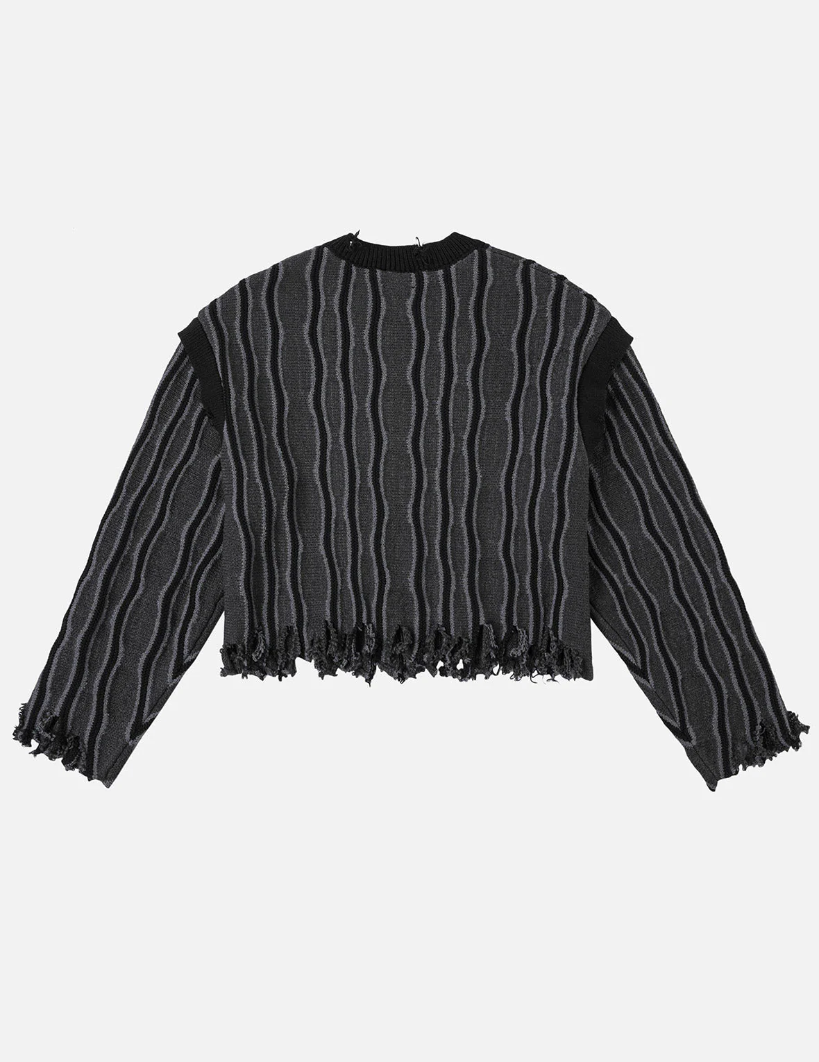 Skull Heart Appliqué Embroidery Fashion Fit Knitted Sweatshirt - Image 4
