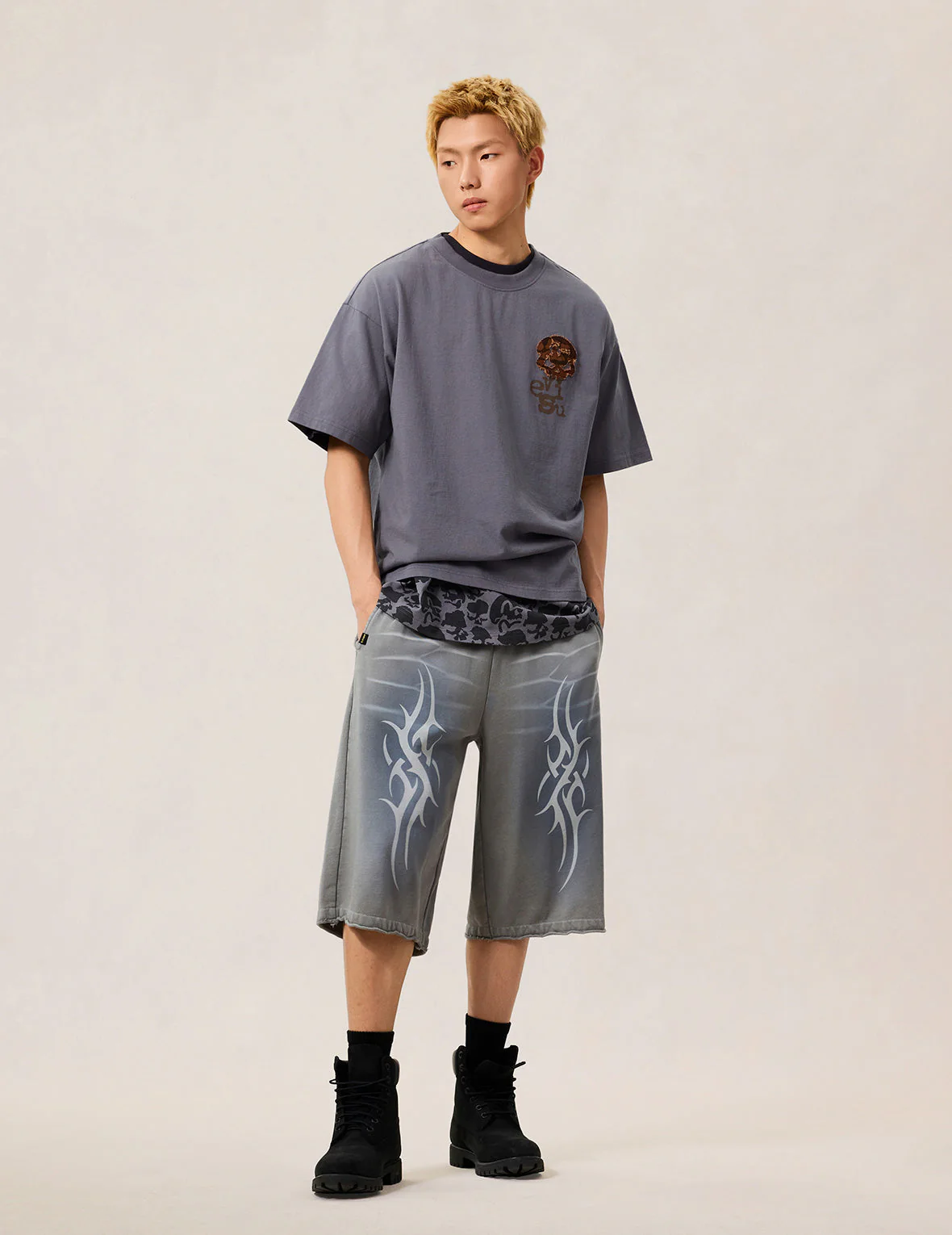 Skull Ishigaki Camouflage Applique T-shirt - Image 7