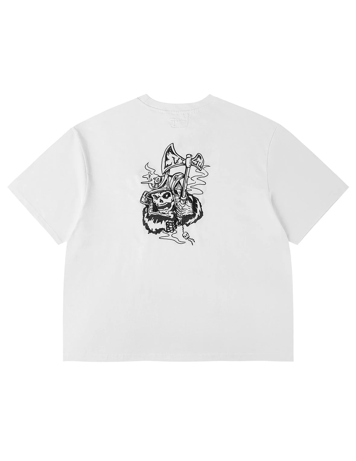 Skull Samurai Embroidery T-shirt - Image 22