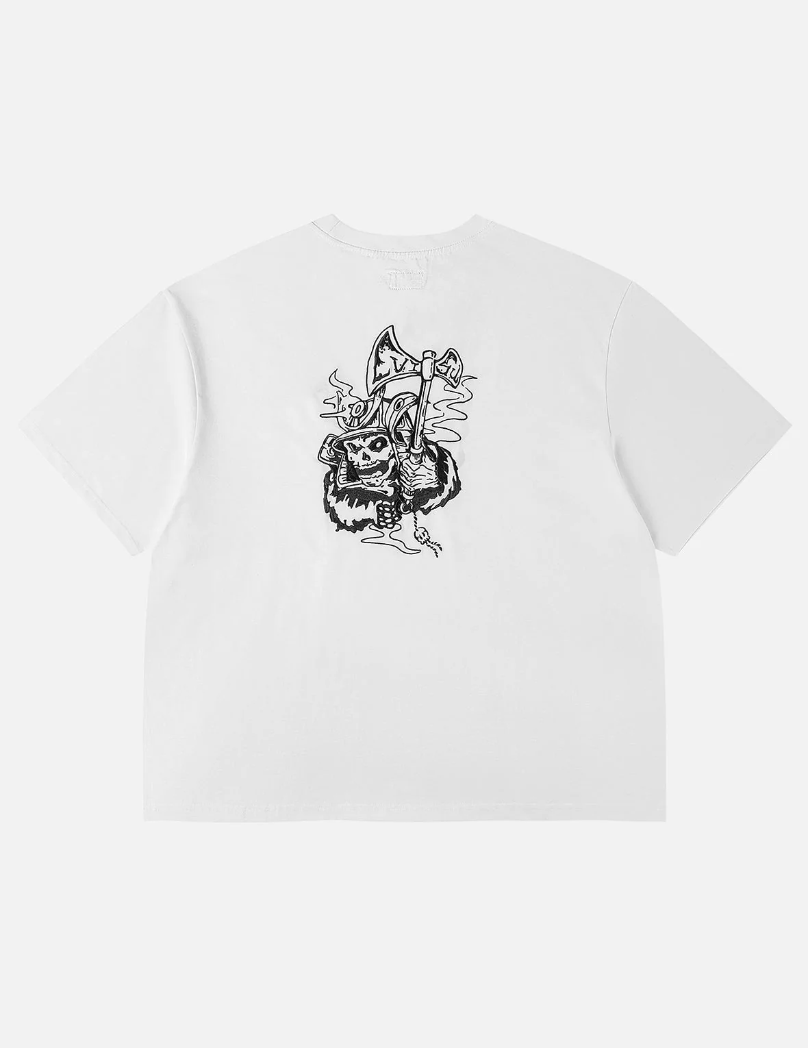 Skull Samurai Embroidery T-shirt - Image 6