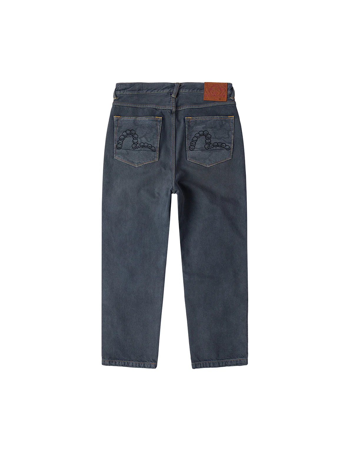 Skull Seagull Print Pockets Fashion Fit Denim Jeans - Image 13