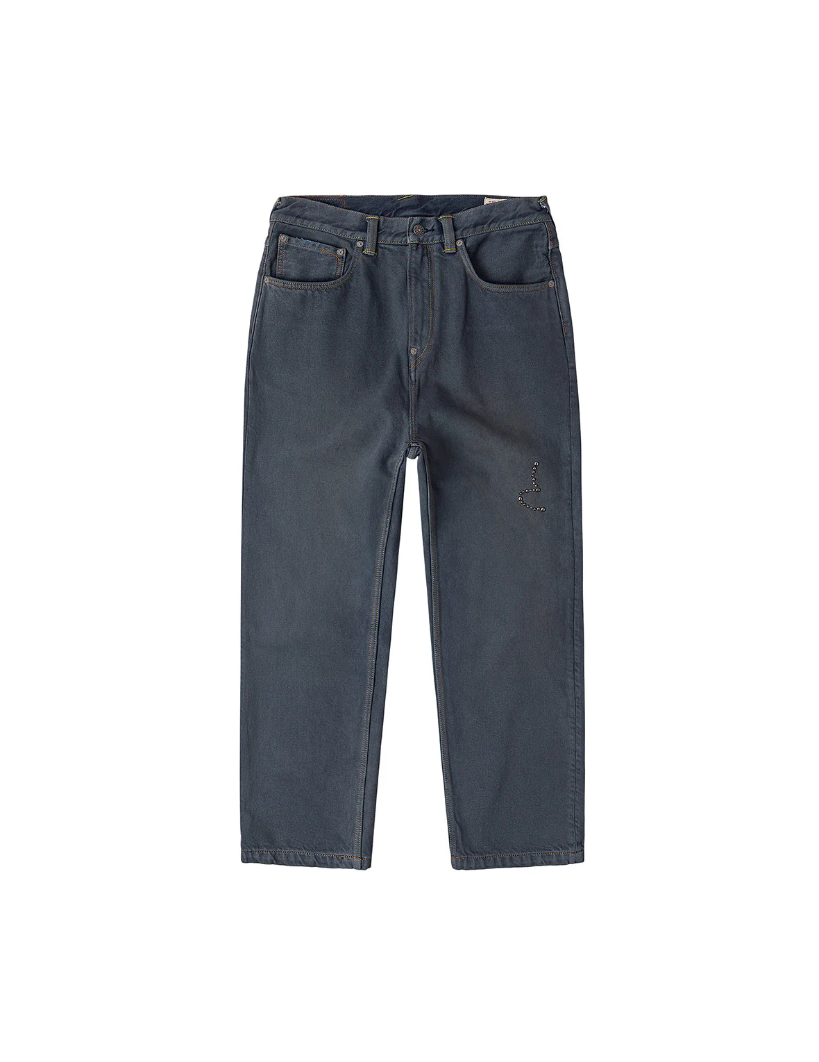 Skull Seagull Print Pockets Fashion Fit Denim Jeans - Image 2