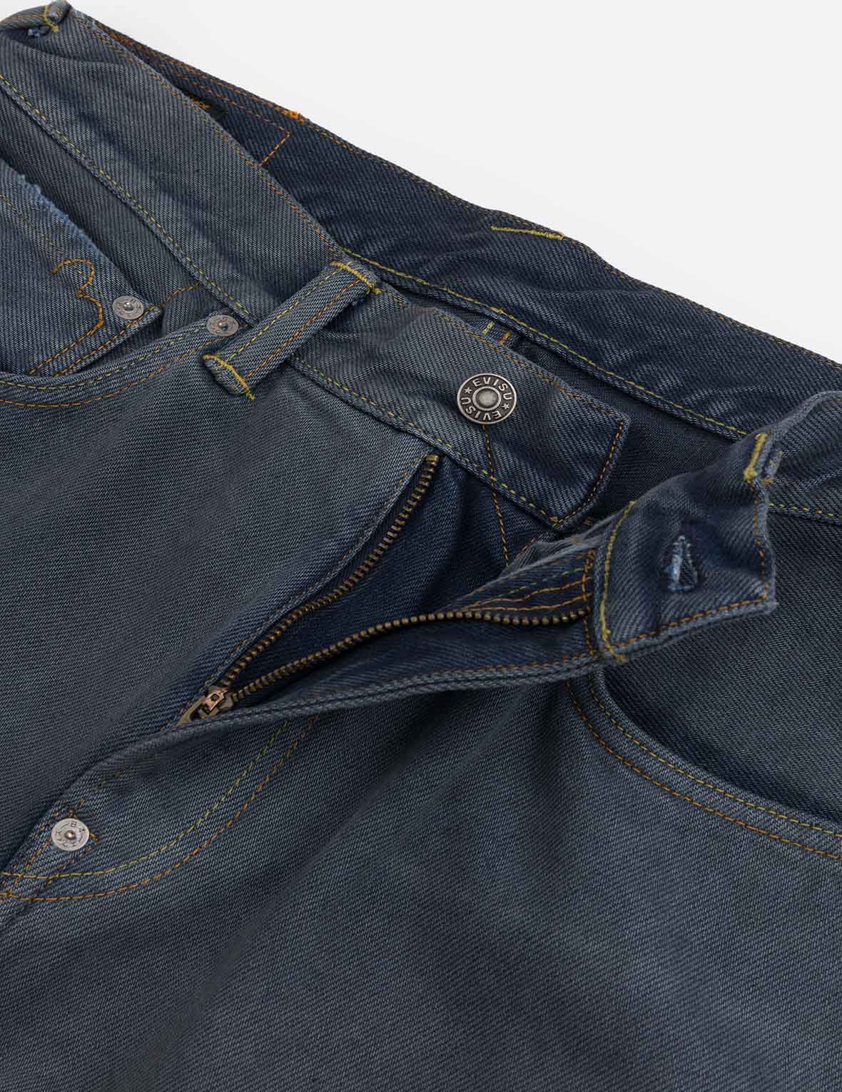 Skull Seagull Print Pockets Fashion Fit Denim Jeans - Image 7