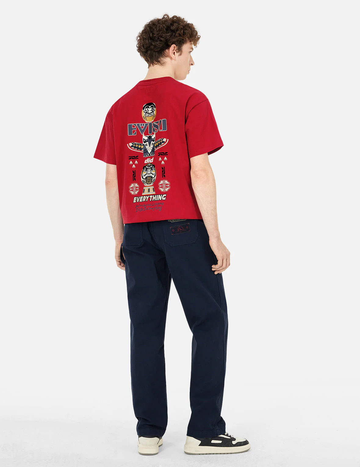 Slogan Appliqué Embroidery Straight Fit Worker Chino - Image 4