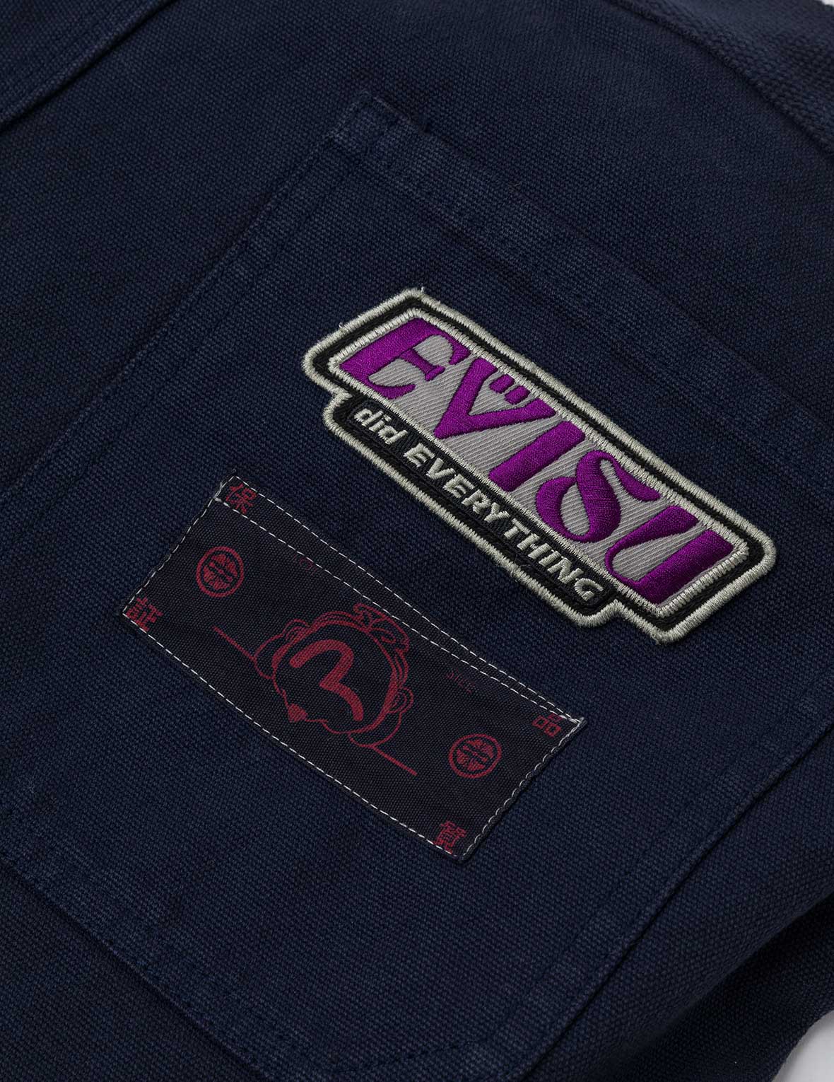 Slogan Appliqué Embroidery Straight Fit Worker Chino - Image 5