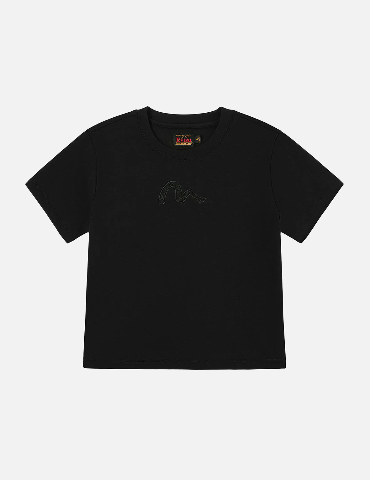 Slogan Embroidery and High-heeled Seagull Slim Fit T-Shirt - Image 3