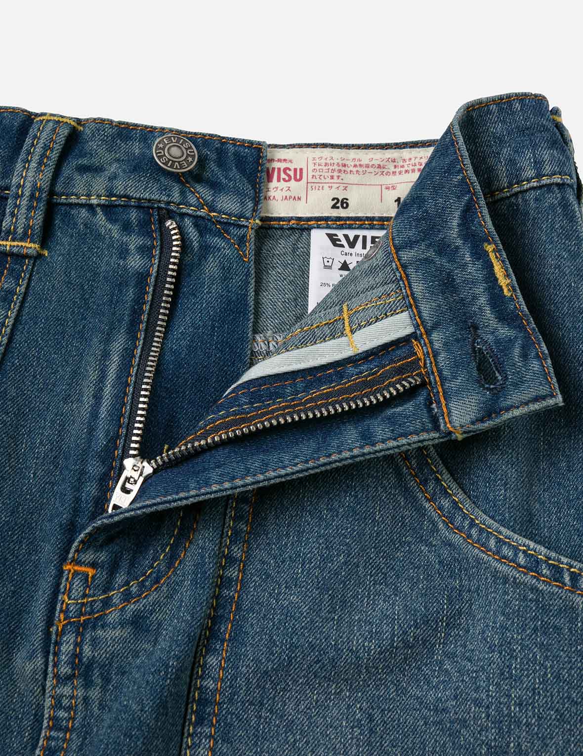 Slogan Print Fashion Fit Washed Denim A-line Skirt - Image 10