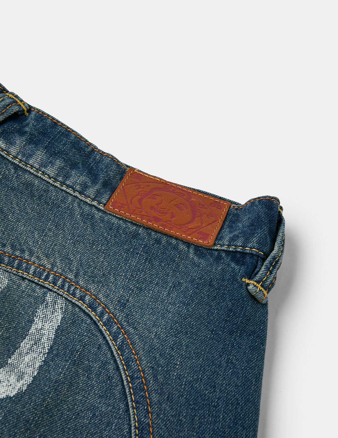 Slogan Print Fashion Fit Washed Denim A-line Skirt - Image 8