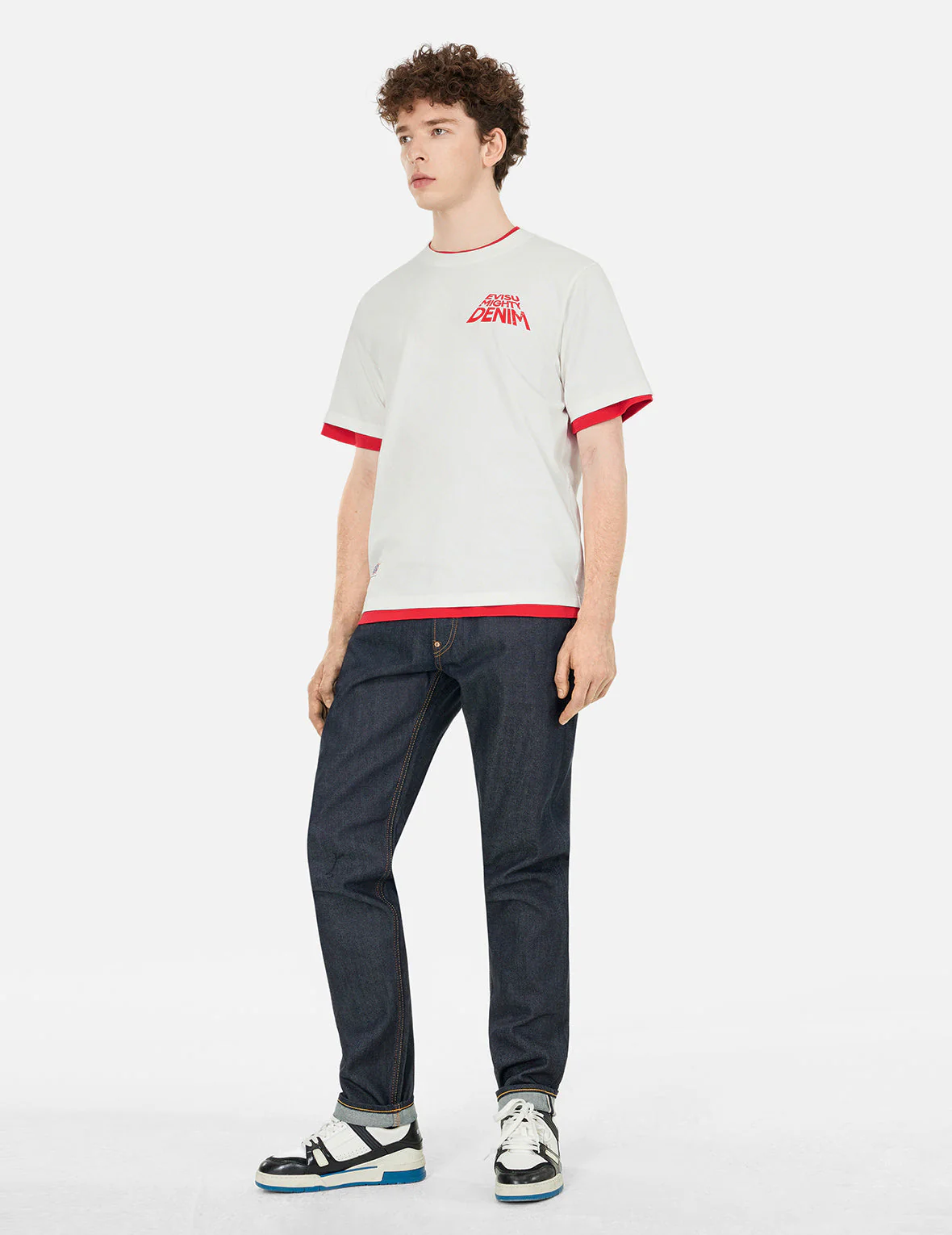 Slogan Print with Godhead Appliqué Embroidery Regular Fit T-Shirt - Image 5