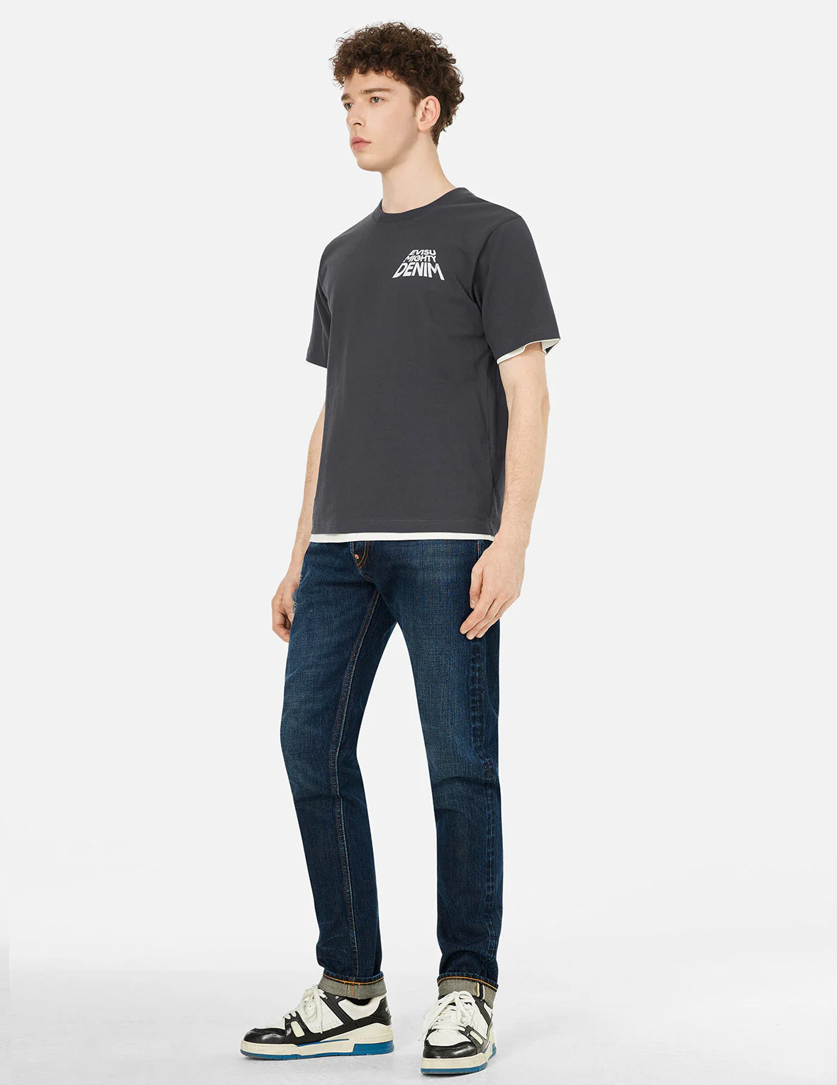 Slogan Print with Godhead Appliqué Embroidery Regular Fit T-Shirt - Image 6