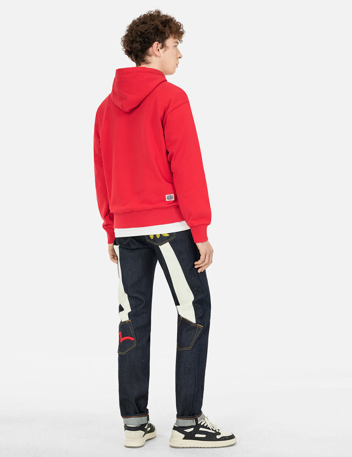Slogan Print with Godhead Patch Embroidery Relax Fit Hoodie - Image 8