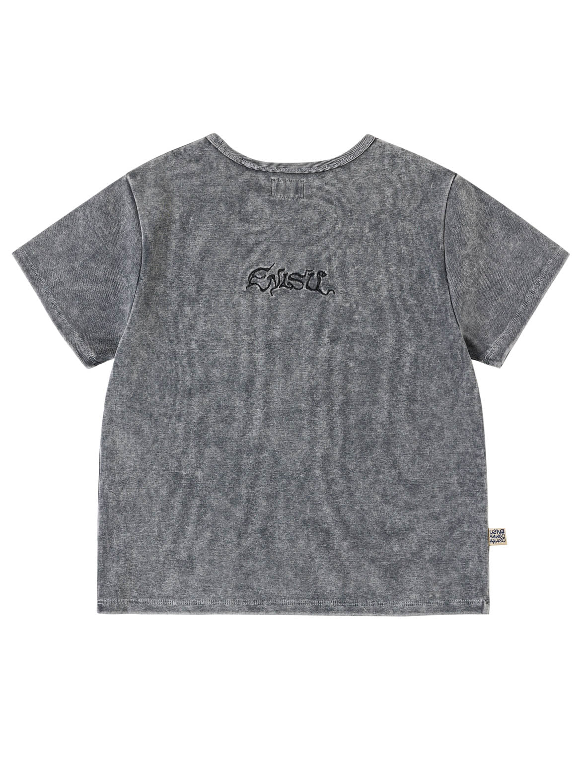 Slogan Seagull Embroidery Oil Wash T-shirt - Image 2