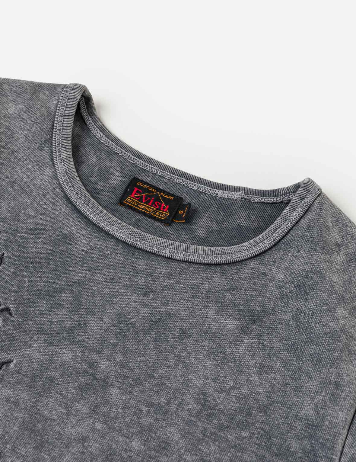 Slogan Seagull Embroidery Oil Wash T-shirt - Image 8