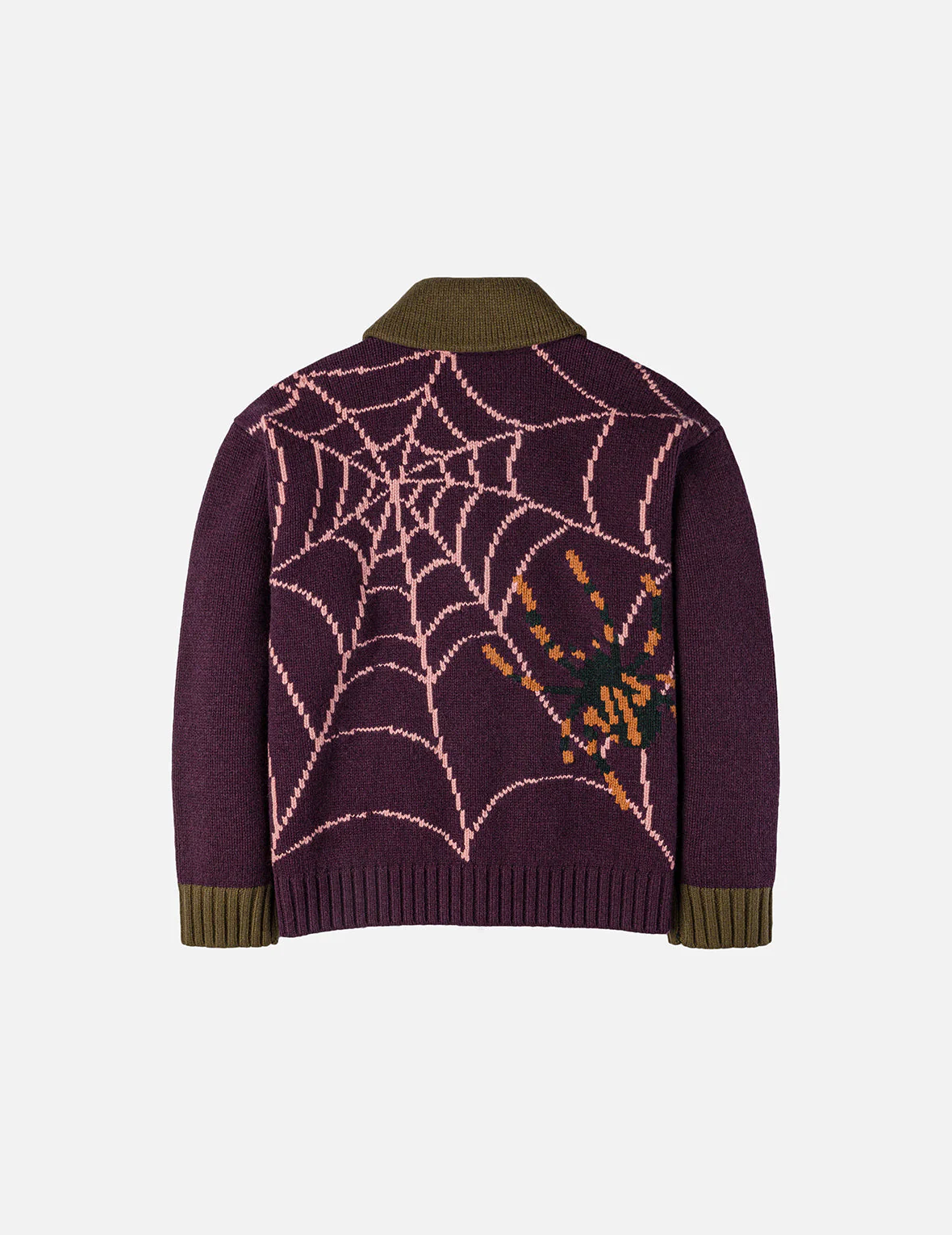 Spiders and Seagull Intarsia Knit Relax Fit Cowichan Sweater - Image 4