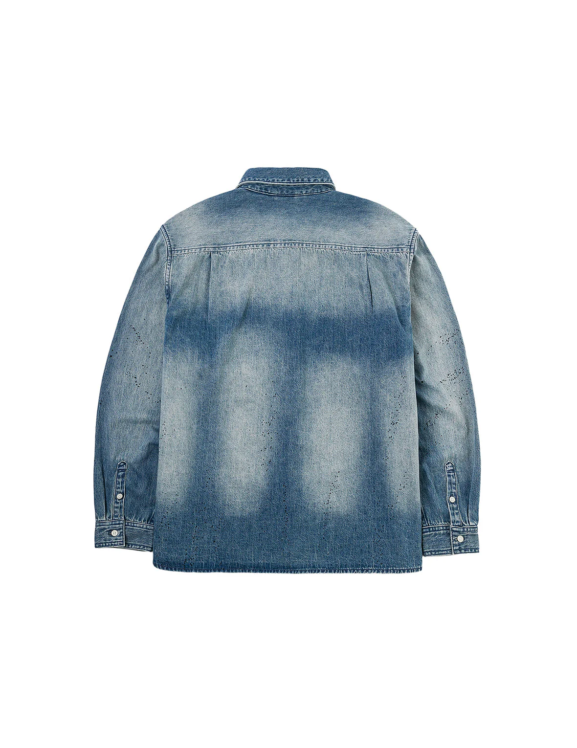 Splash Ink Seagull Print Regular Fit Denim Shirt - Image 2