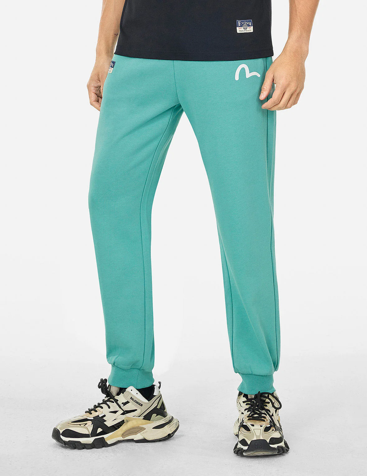Spray-dyed Seagull and Logo Print Straight Fit Sweatpants - Image 12