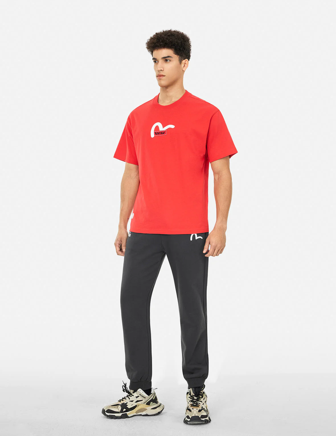 Spray-dyed Seagull and Logo Print Straight Fit Sweatpants - Image 7