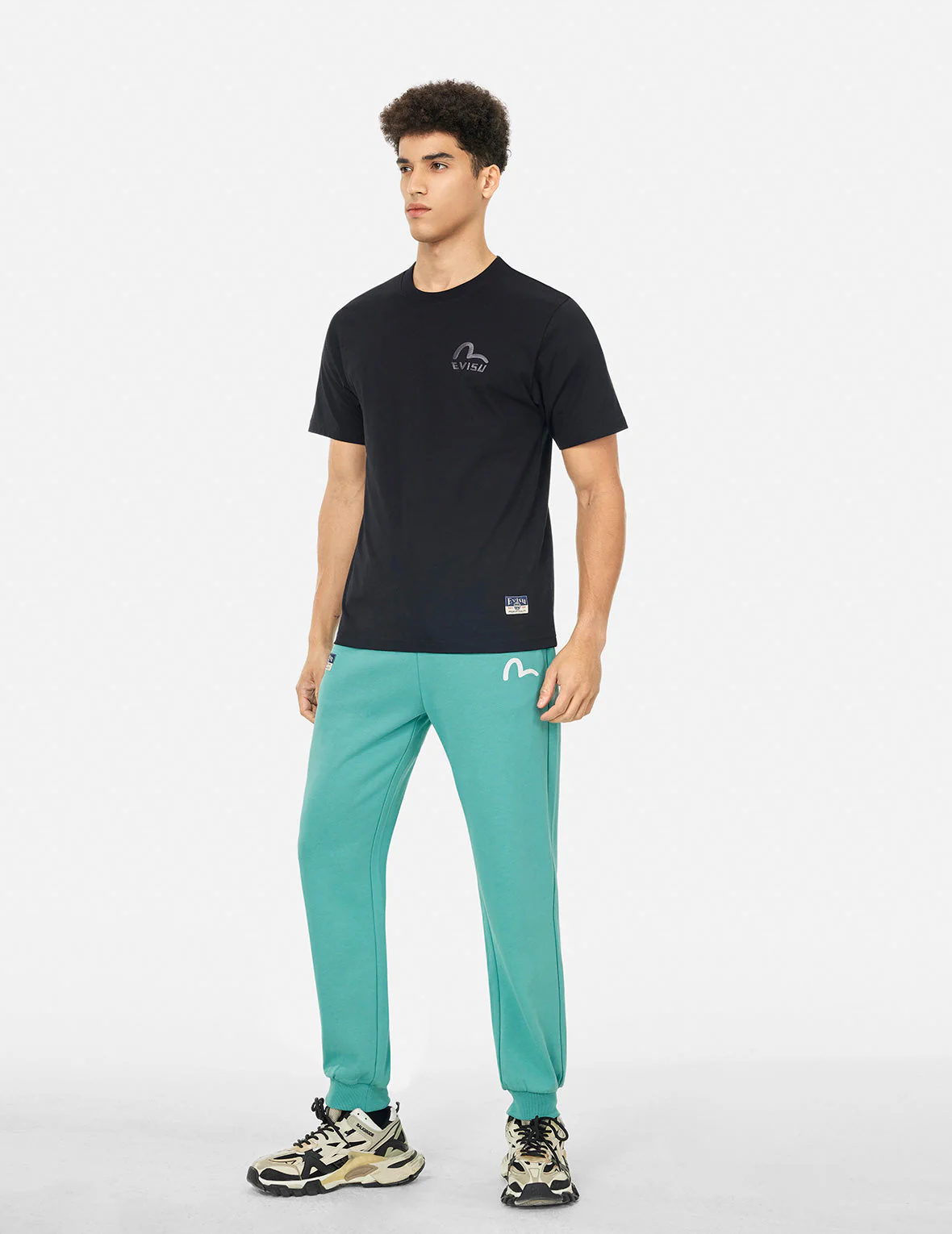 Spray-dyed Seagull and Logo Print Straight Fit Sweatpants - Image 8