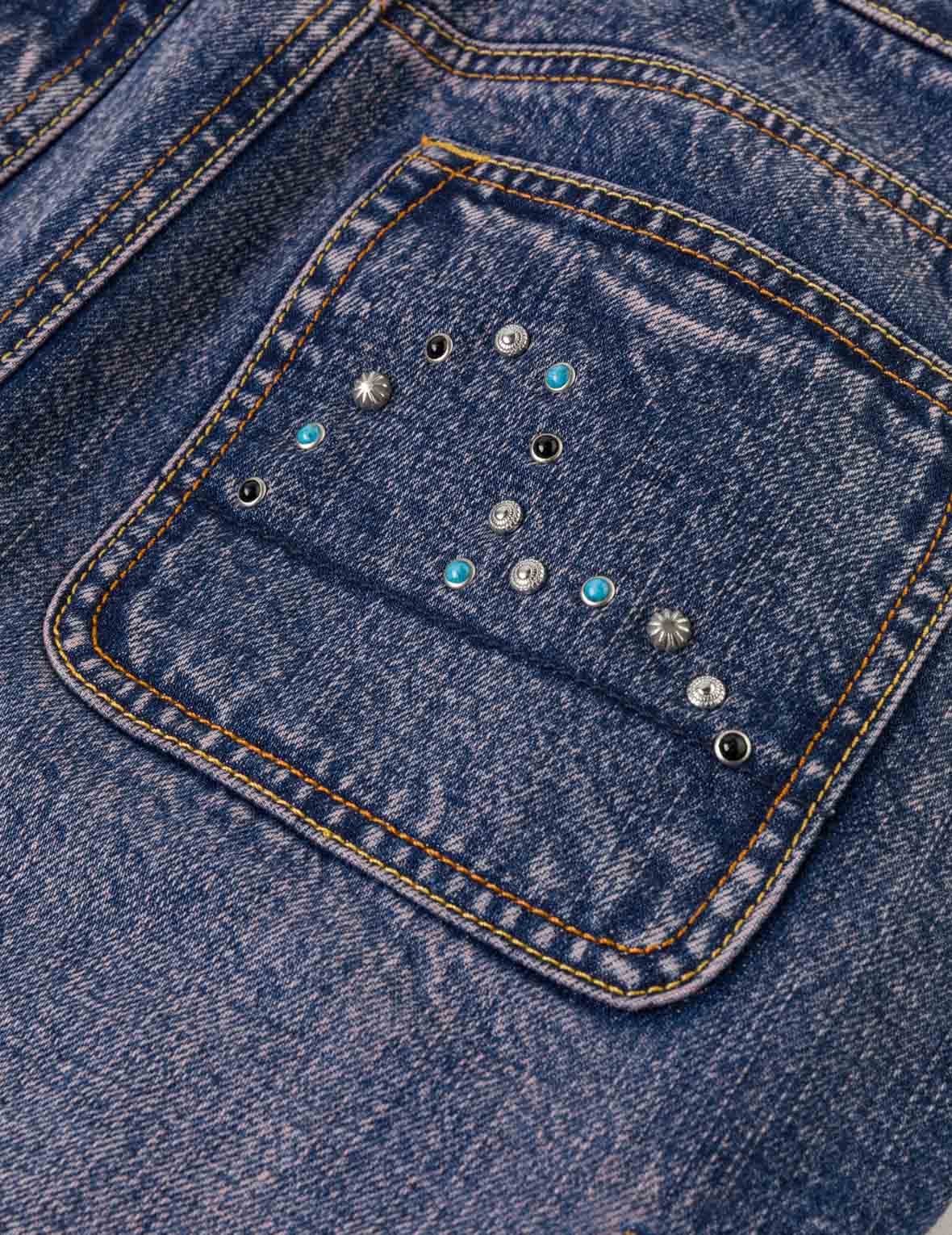 Studded Denim Cargo Skirt - Image 5